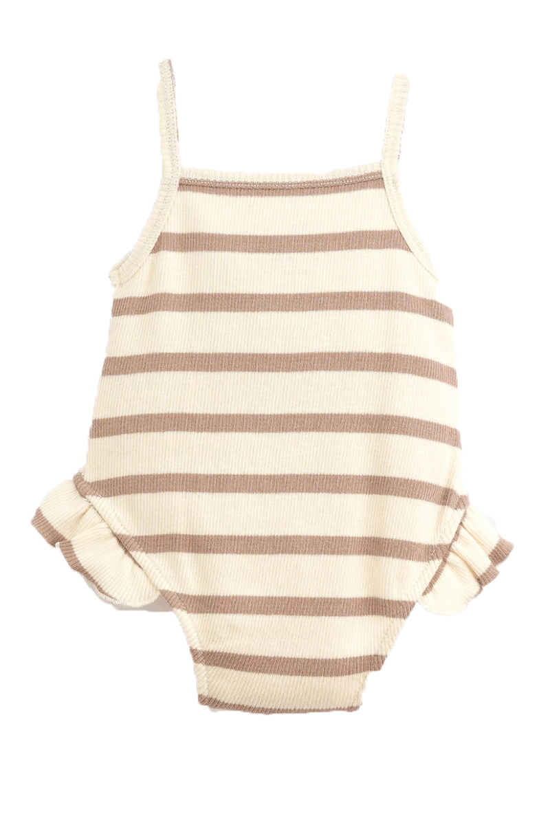 Baby romper mouwloos bruin
