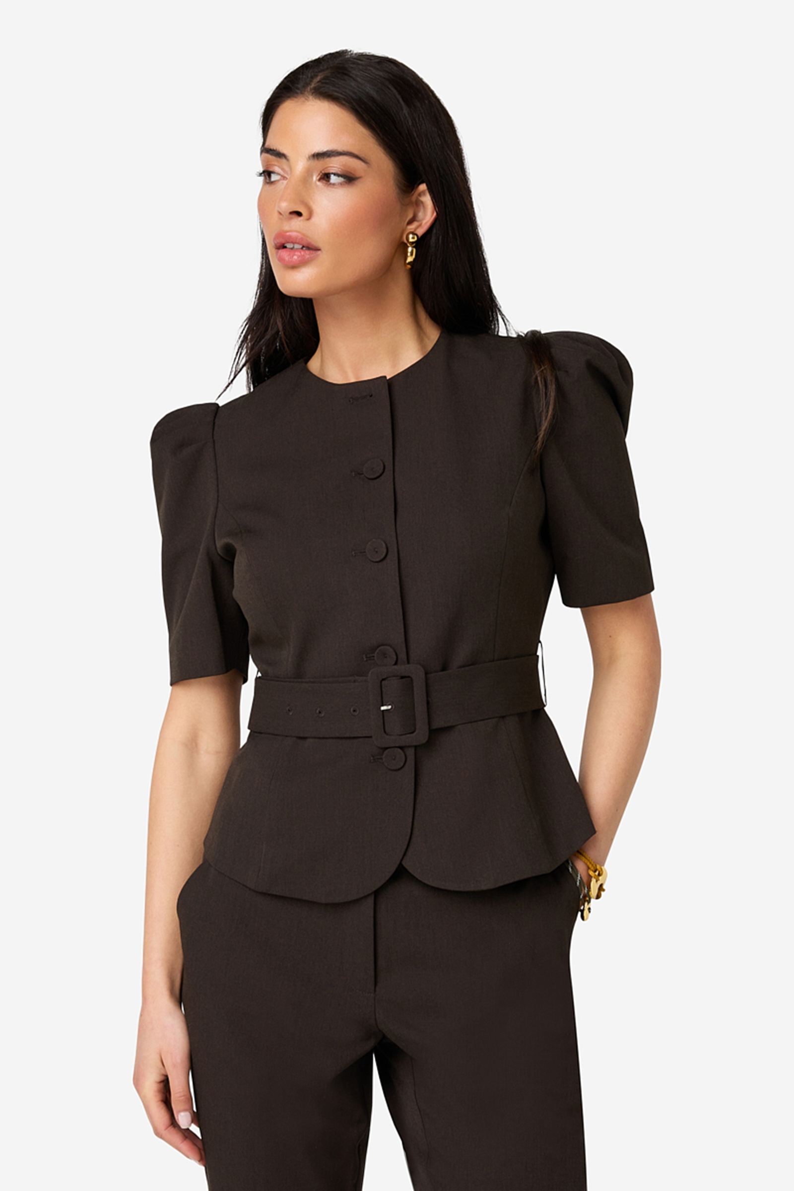 Dames blazer bruin
