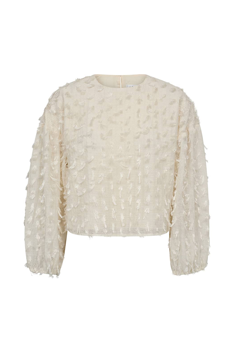Dames blouse lange mouw ecru