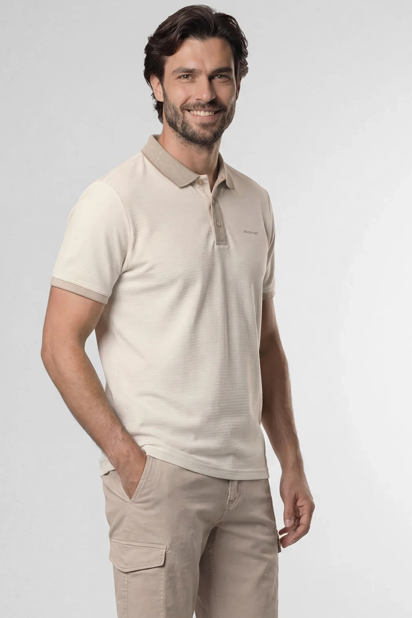 Heren polo korte mouw wit