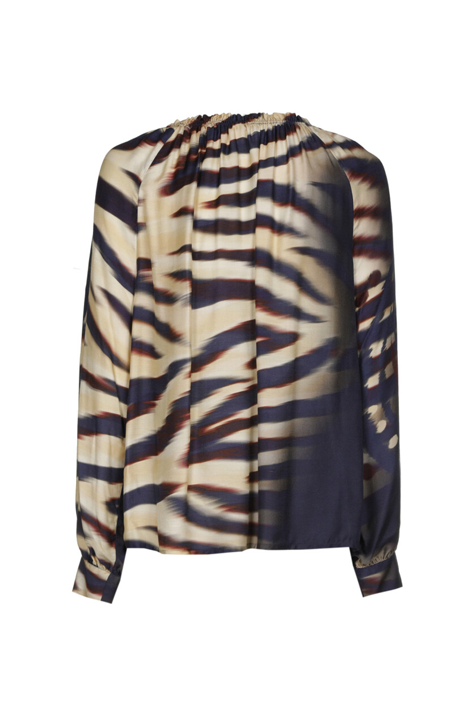 Dames blouse lange mouw blauw