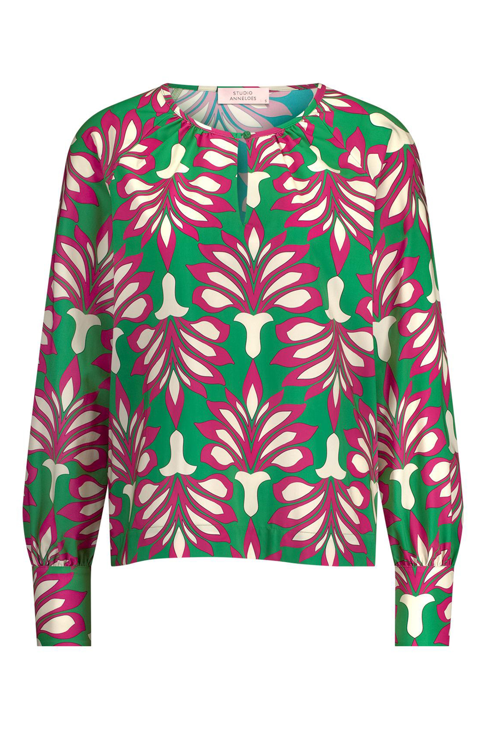 Dames blouse lange mouw groen