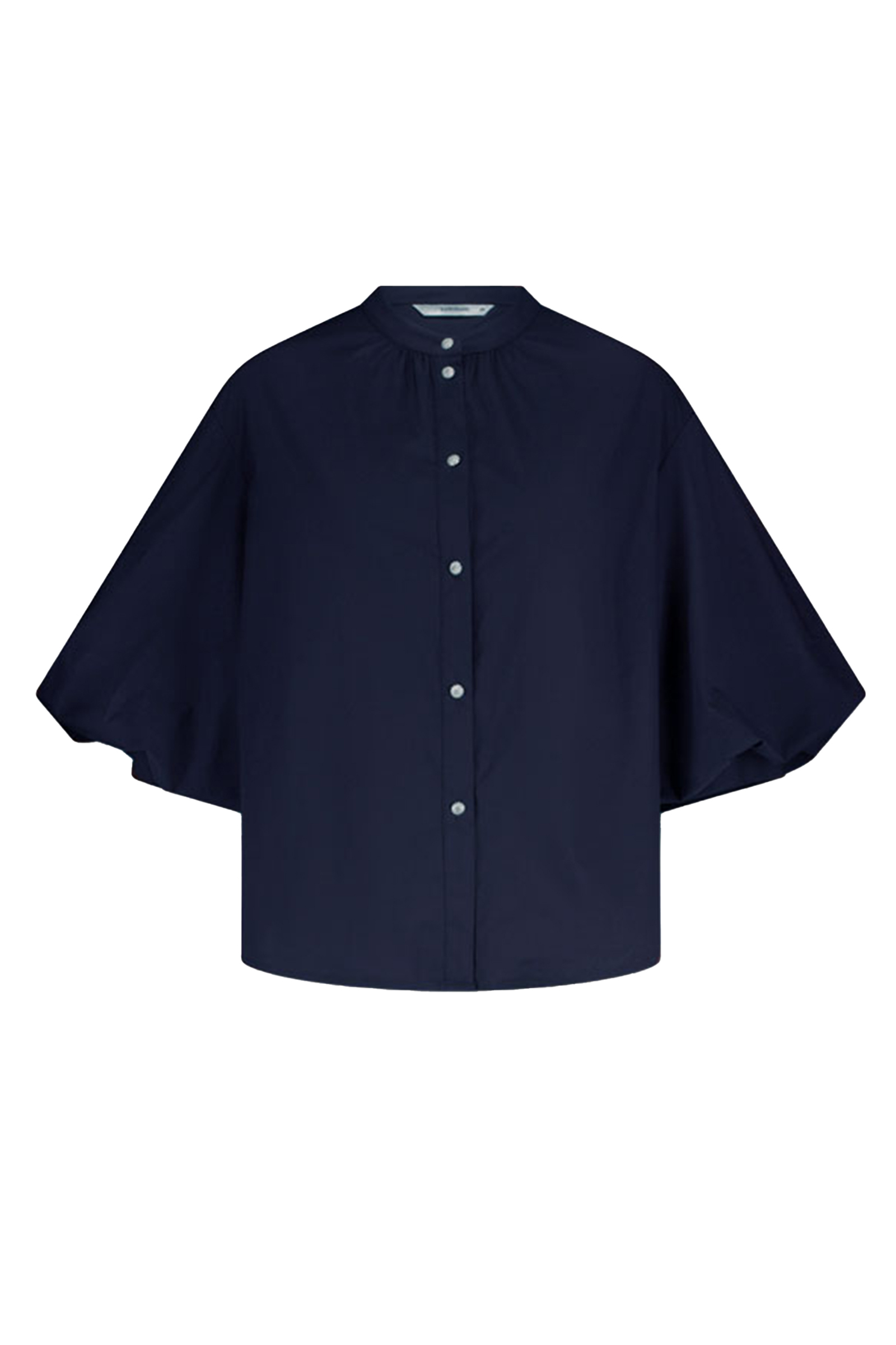 Dames blouse korte mouw blauw