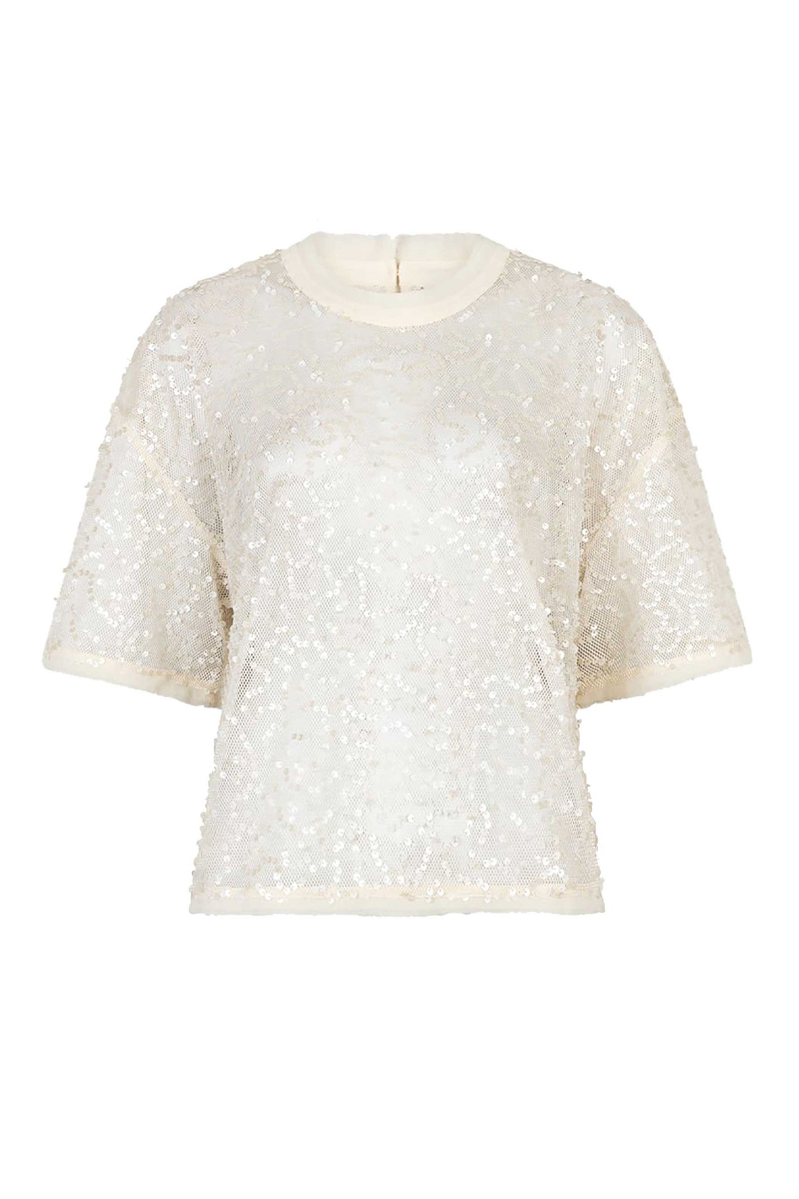 Dames top ecru