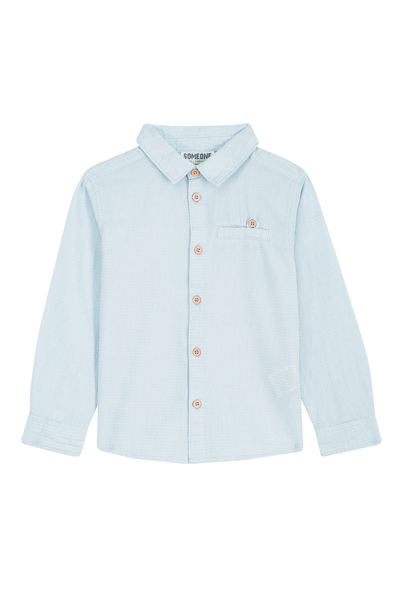 Jongens overhemd lange mouw blauw