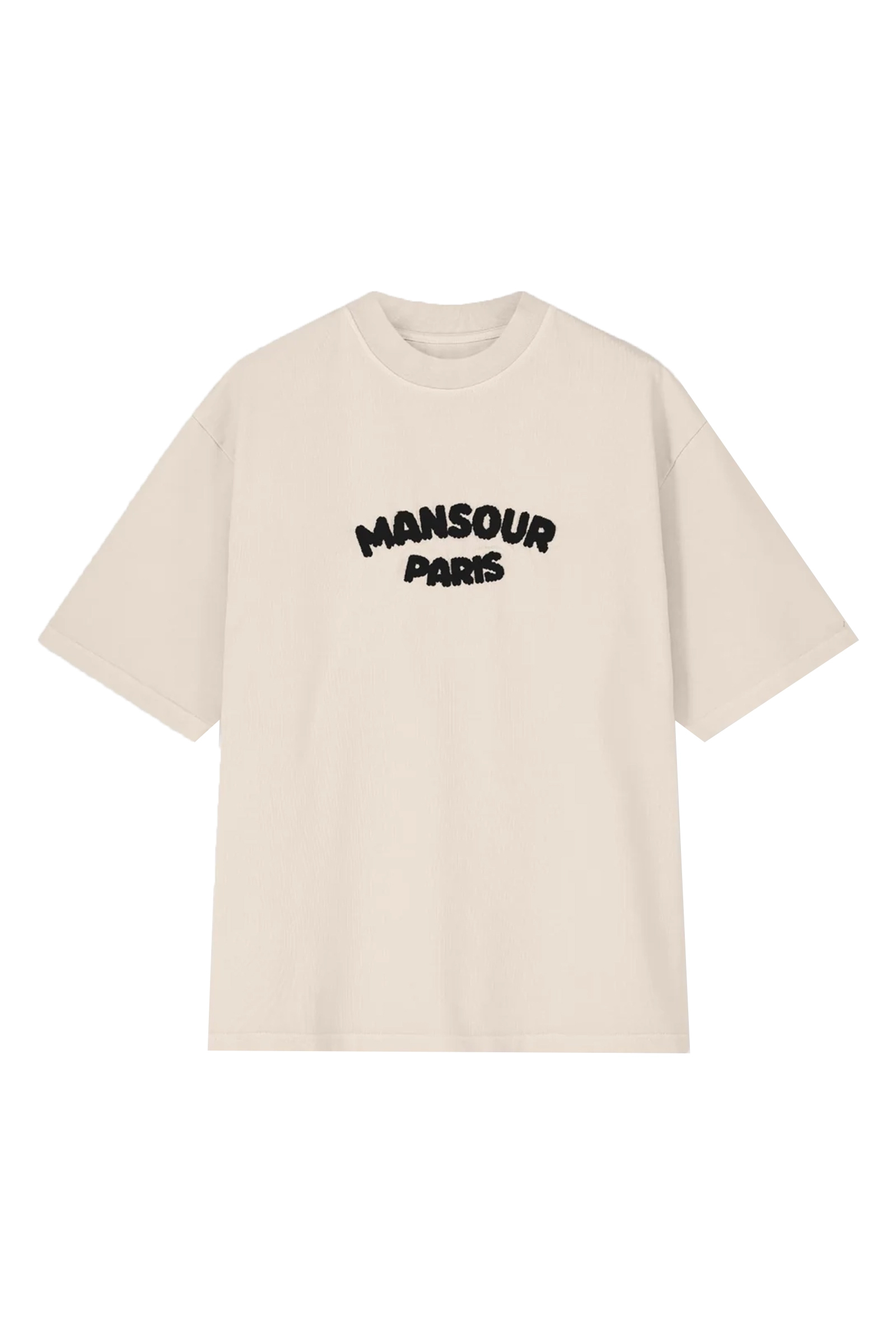 Mansour Chainstitch Logo T-Shirt bruin/beige-1 1