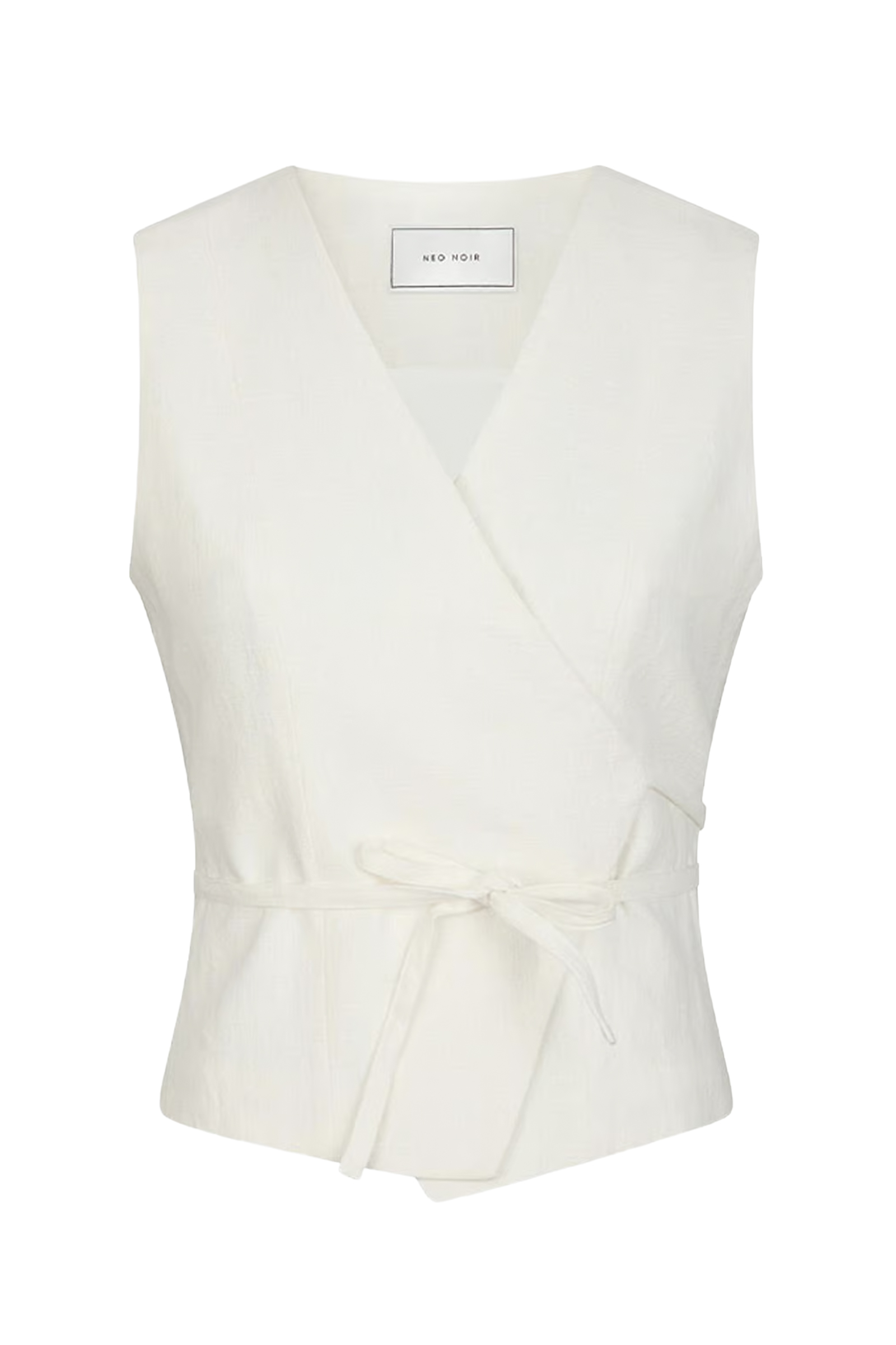 Neo Noir Samara ramie waistcoat Wit-1 1