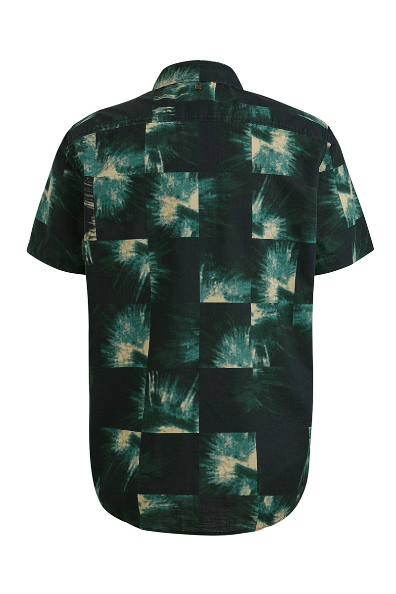 PME Legend Short Sleeve Shirt Print on Ctn Slub Blauw-1 2