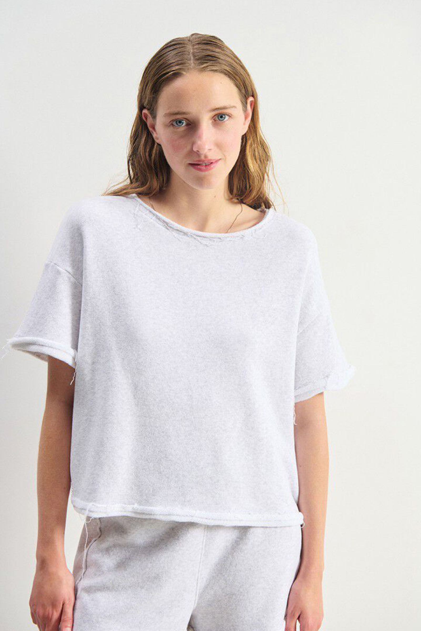 Dames t-shirt korte mouw grijs