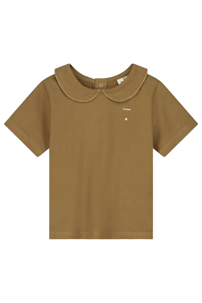 Gray Label baby collar tee bruin/beige 1