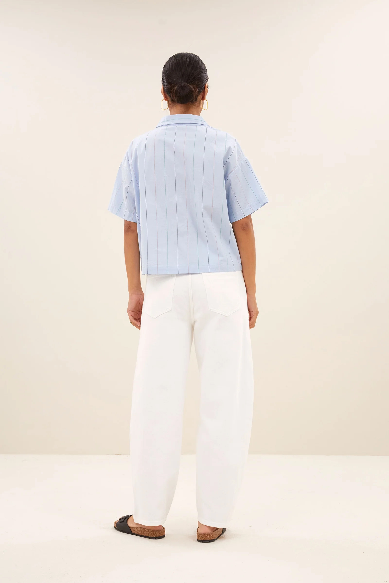 By Bar Jake stripe chambray blouse Blauw-1 4
