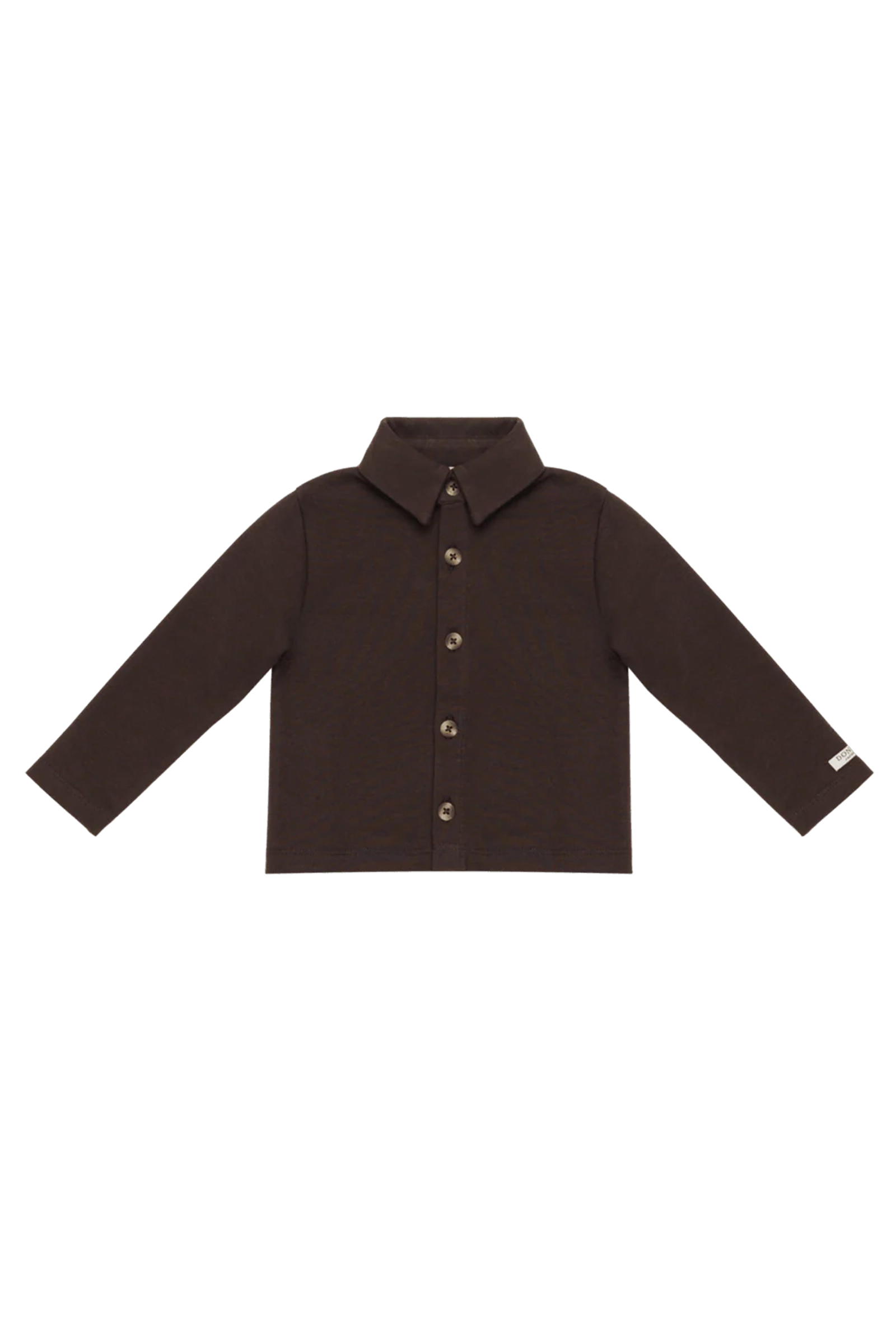 Baby blouse/overhemd bruin