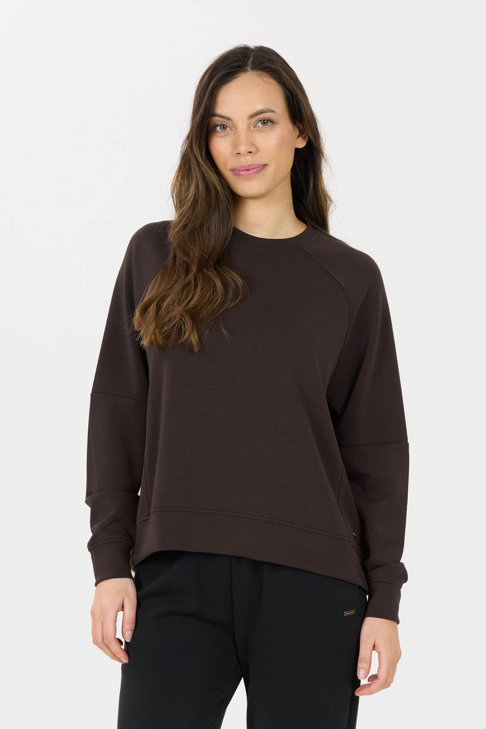 Fitness dames sweater bruin