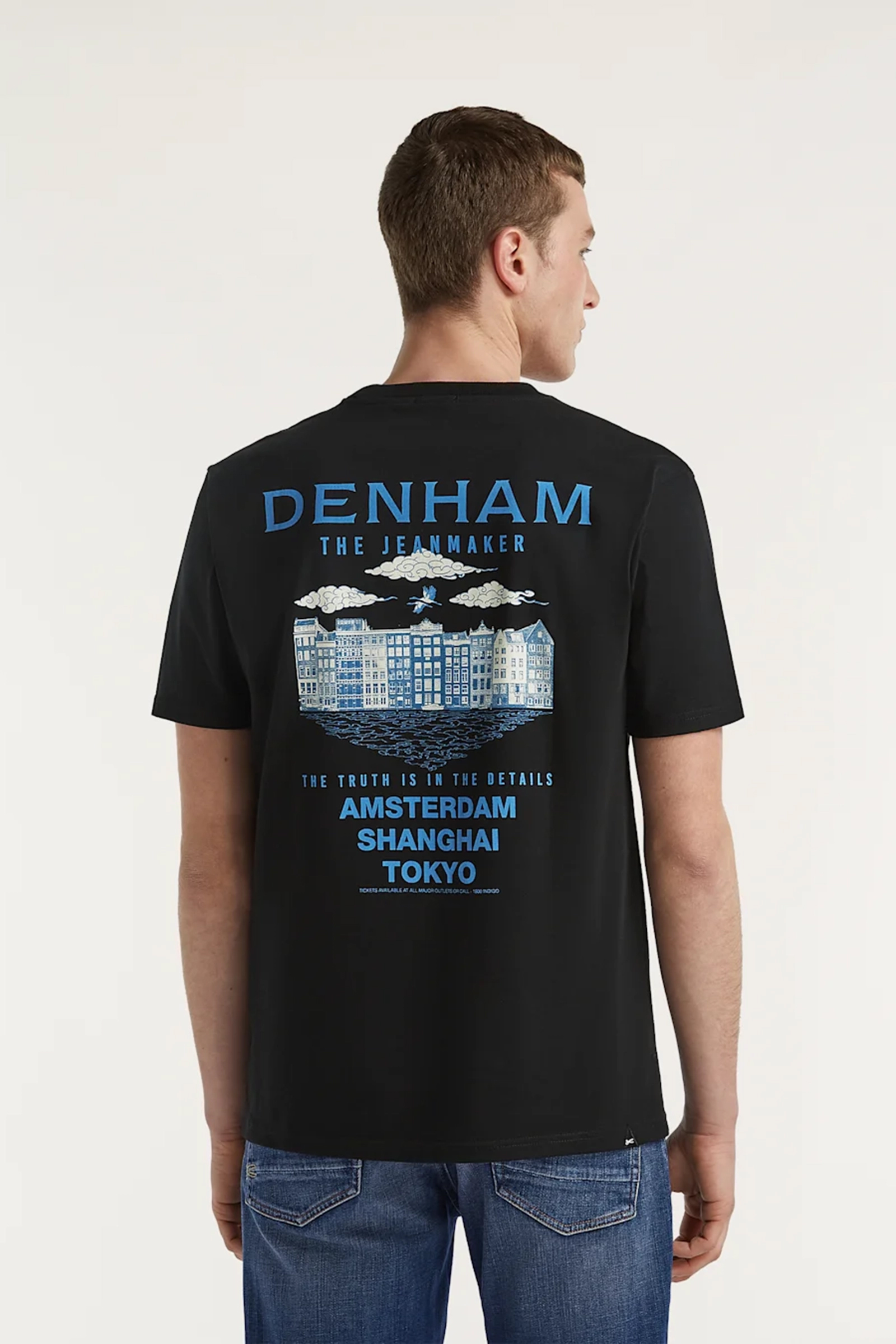Denham AMSTERDAM SKYLINE TEE HCJ Zwart-1 3