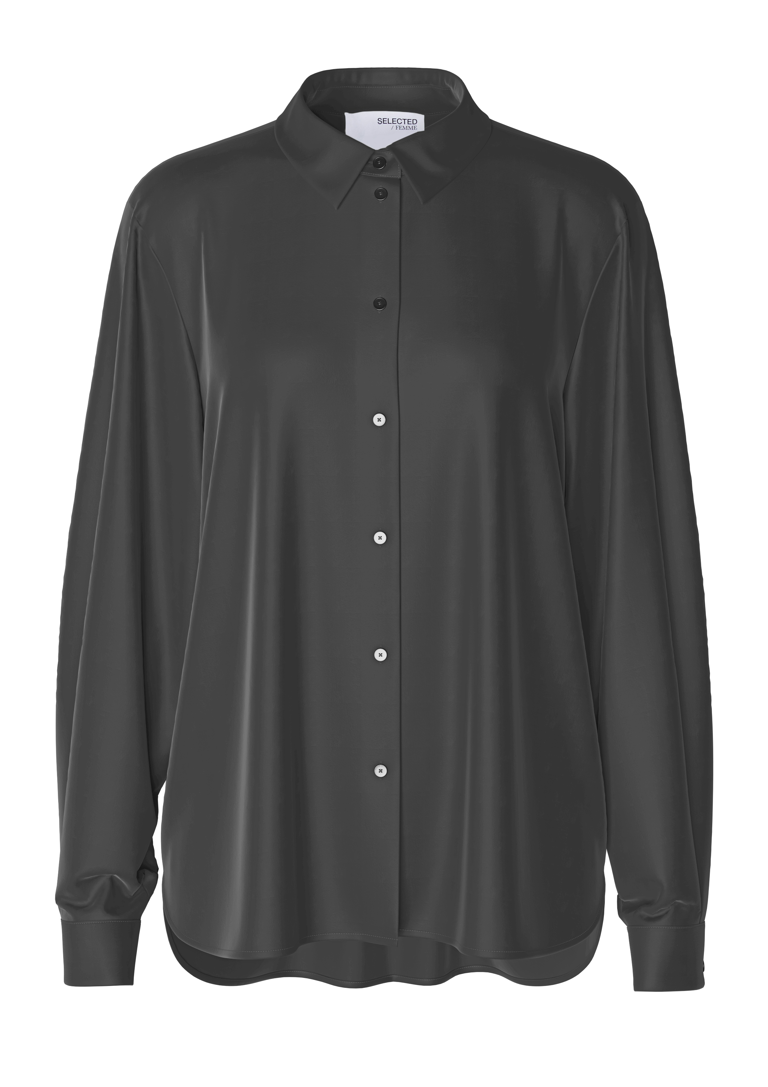 Dames blouse lange mouw grijs