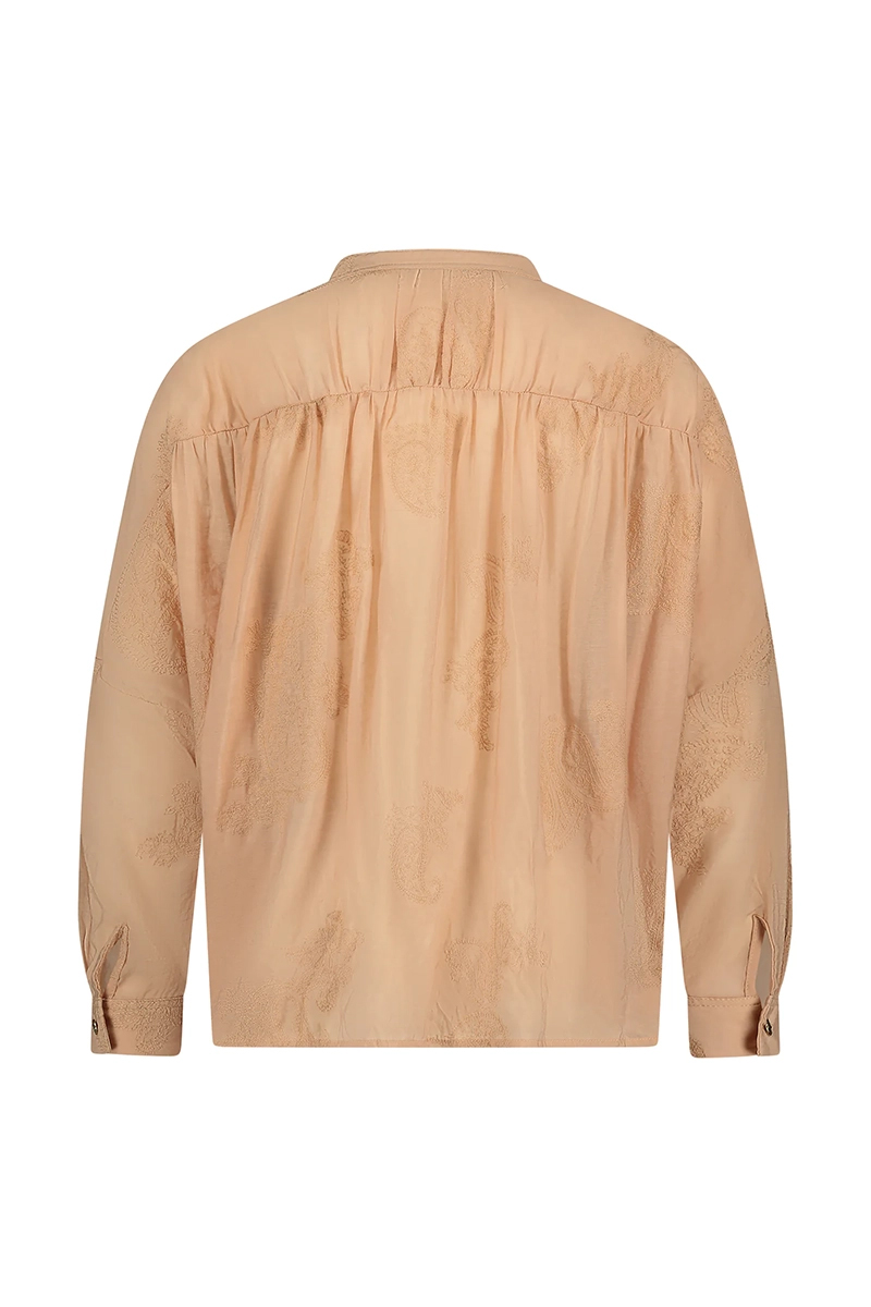 Dames blouse lange mouw rose
