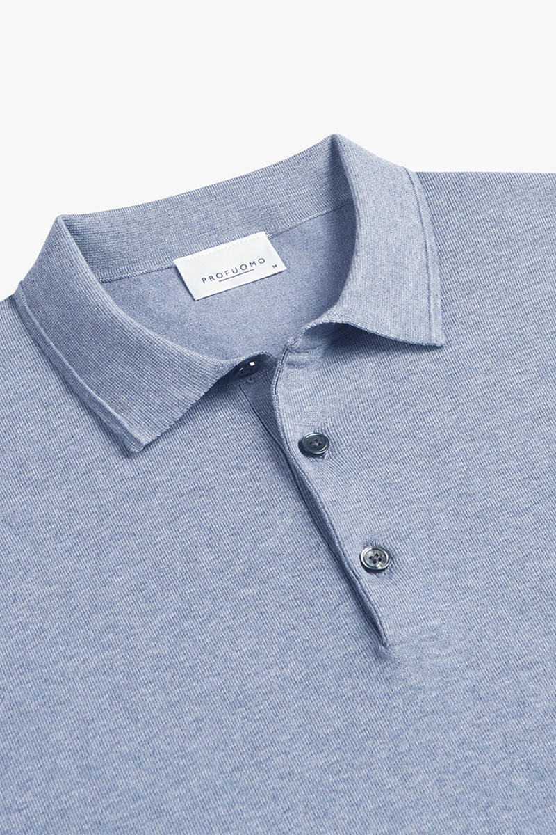 Heren polo korte mouw blauw