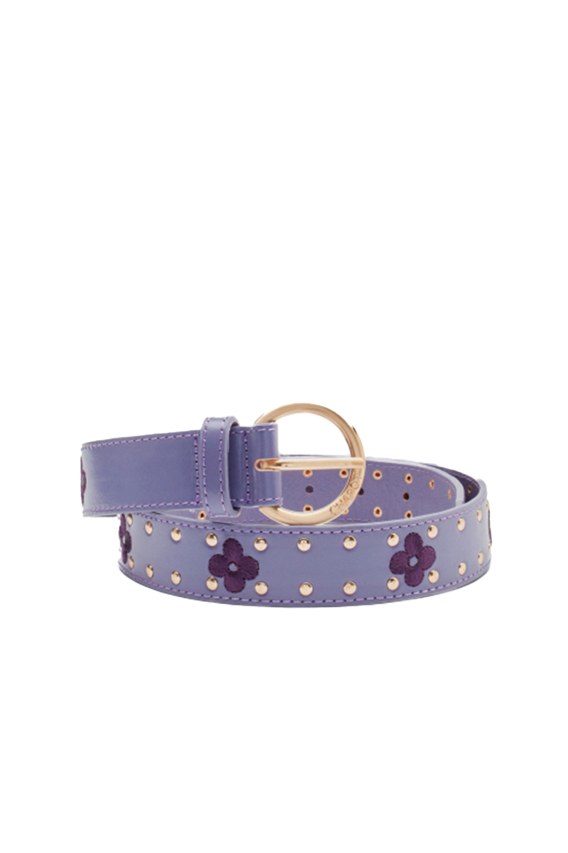 Fabienne Chapot Flower Studded Belt Paars-1 1