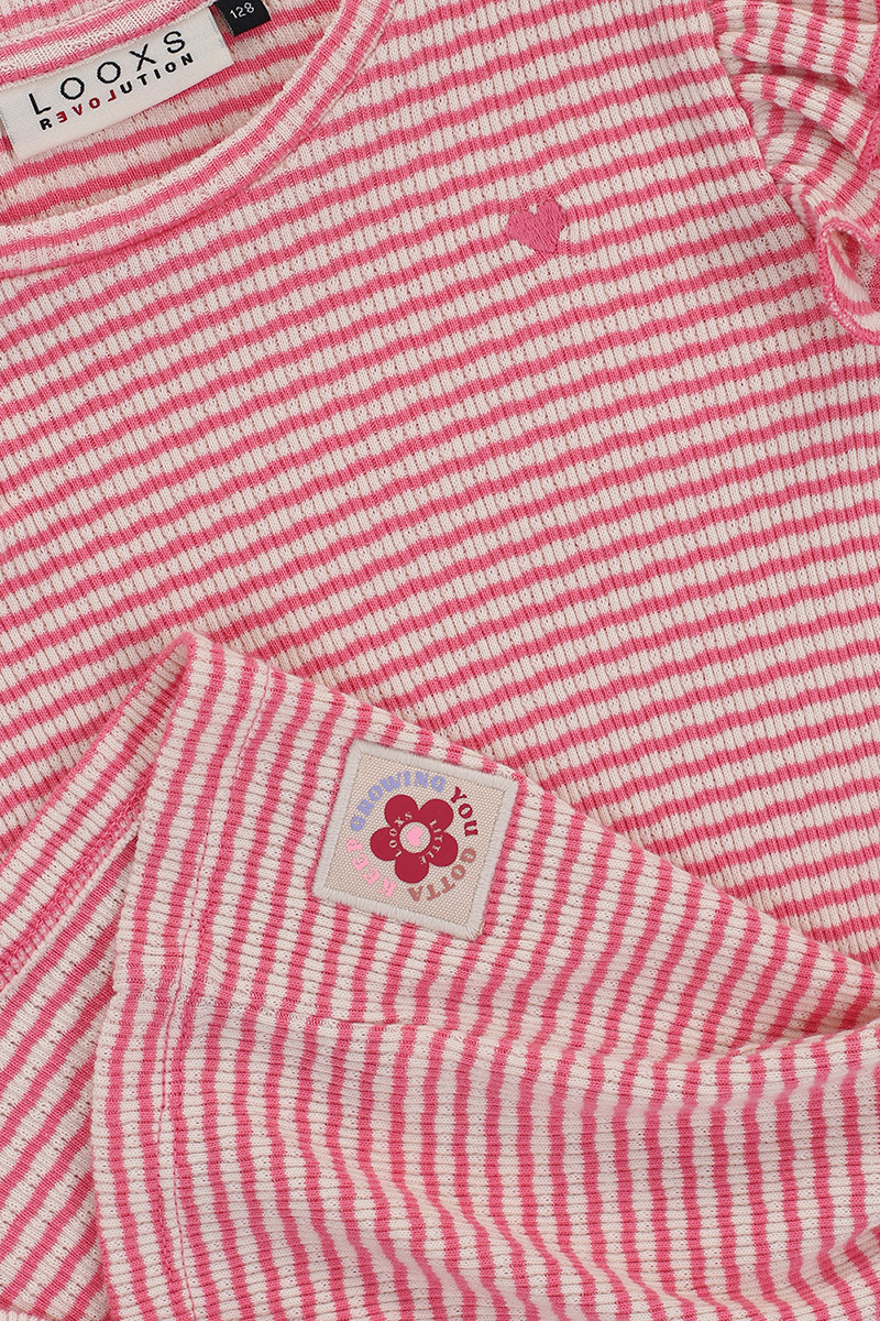 LOOXS LITTLE Little striped tshirt l/s Rose-1 2