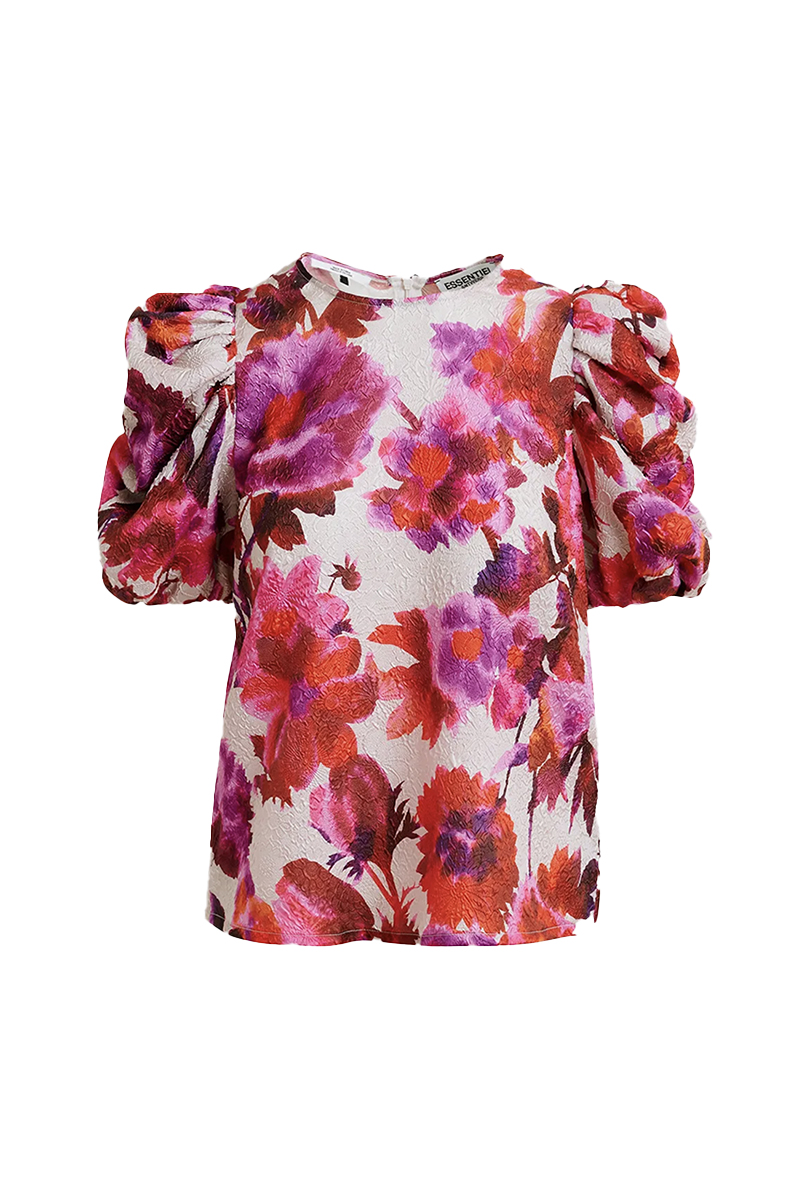 Dames blouse korte mouw rose
