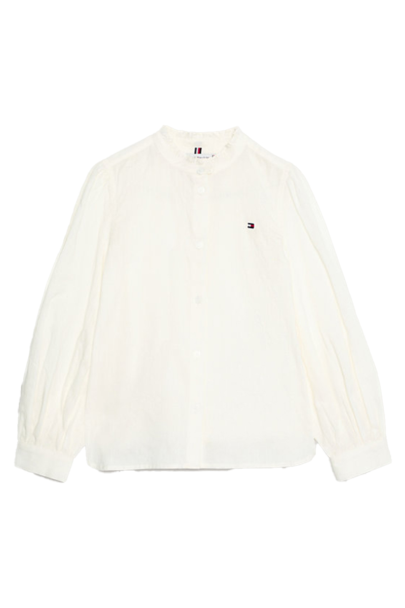 Tommy Hilfiger ladder lace frill collar shirt Ecru-1 1