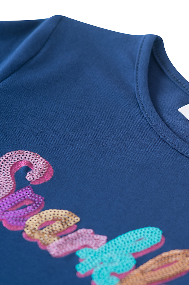 Meisjes t-shirt lange mouw blauw