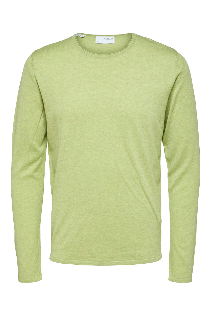 Selected SLHROME LS KNIT CREW NECK B NOOS Groen-3 1