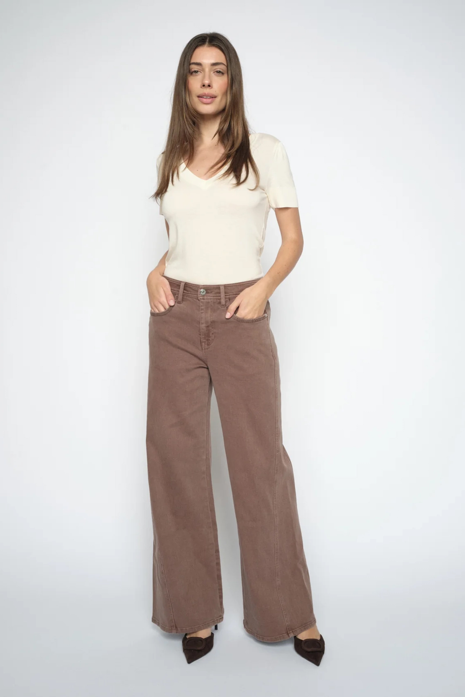 Dames broek bruin