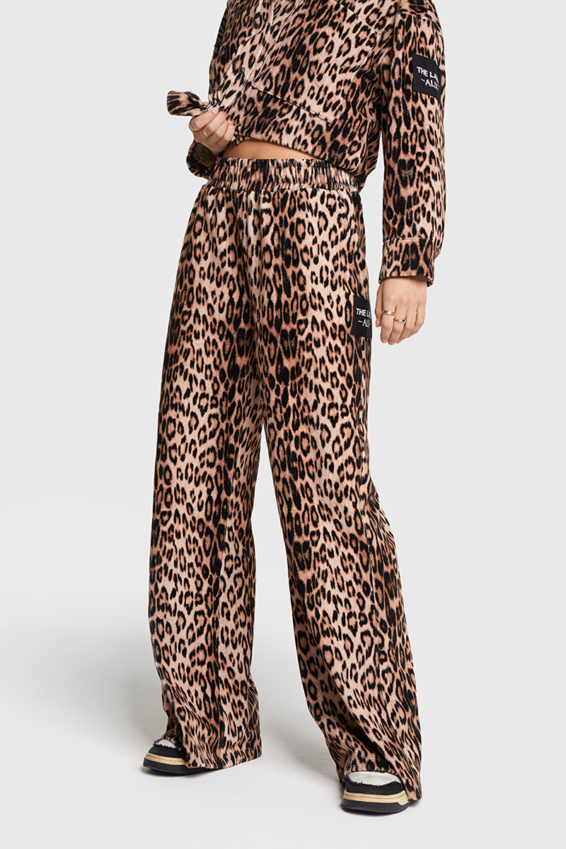 Alix the Label Leopard velvet pants bruin/beige-1 3