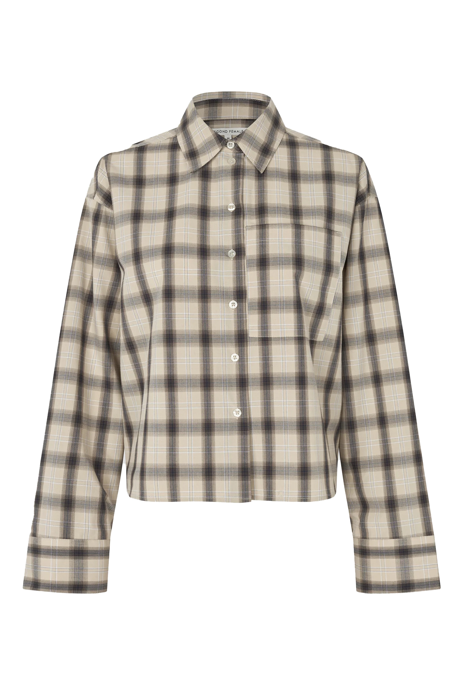 Dames blouse lange mouw bruin