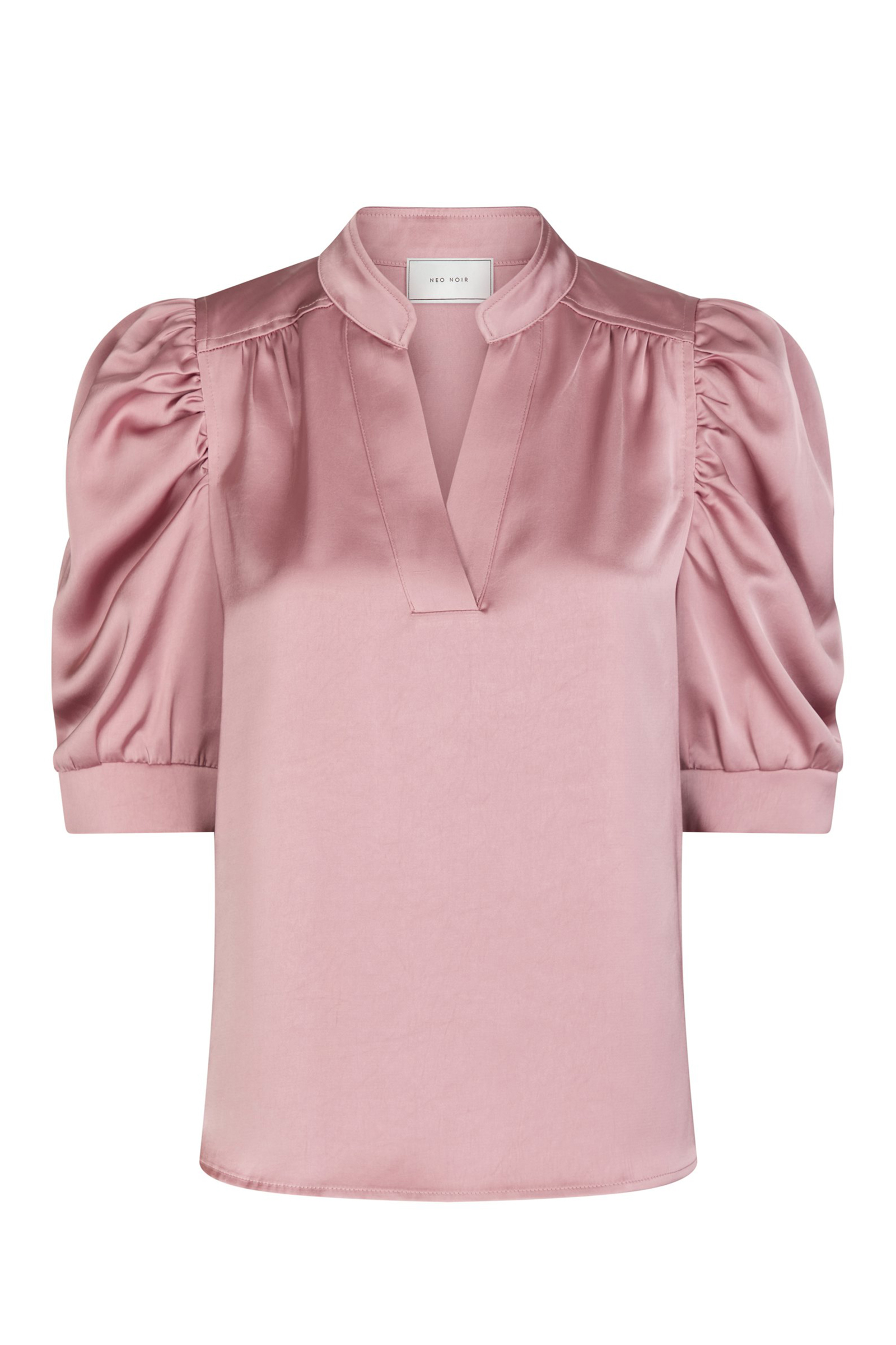 Dames blouse korte mouw rose