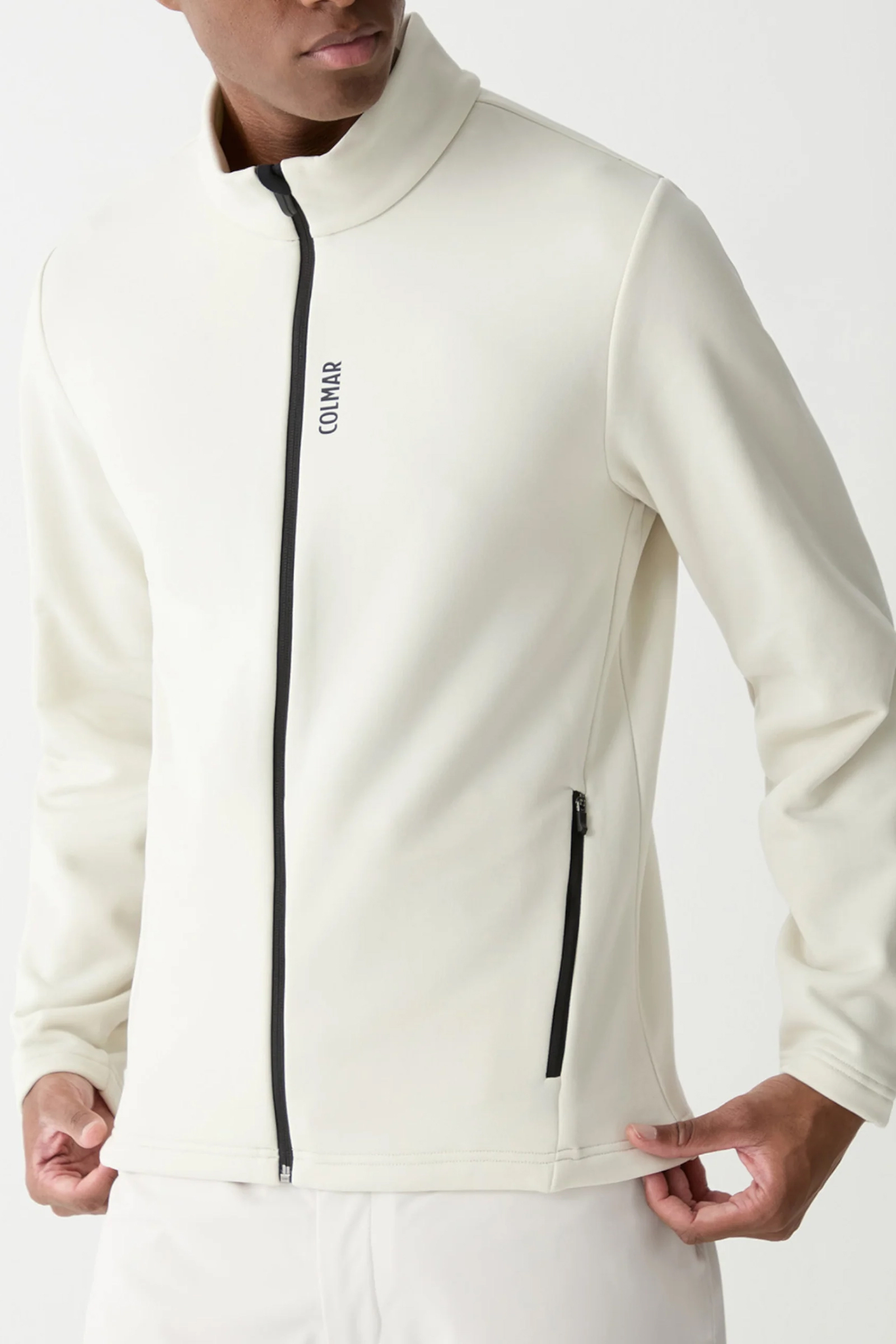 Wintersport heren fleece vest ecru