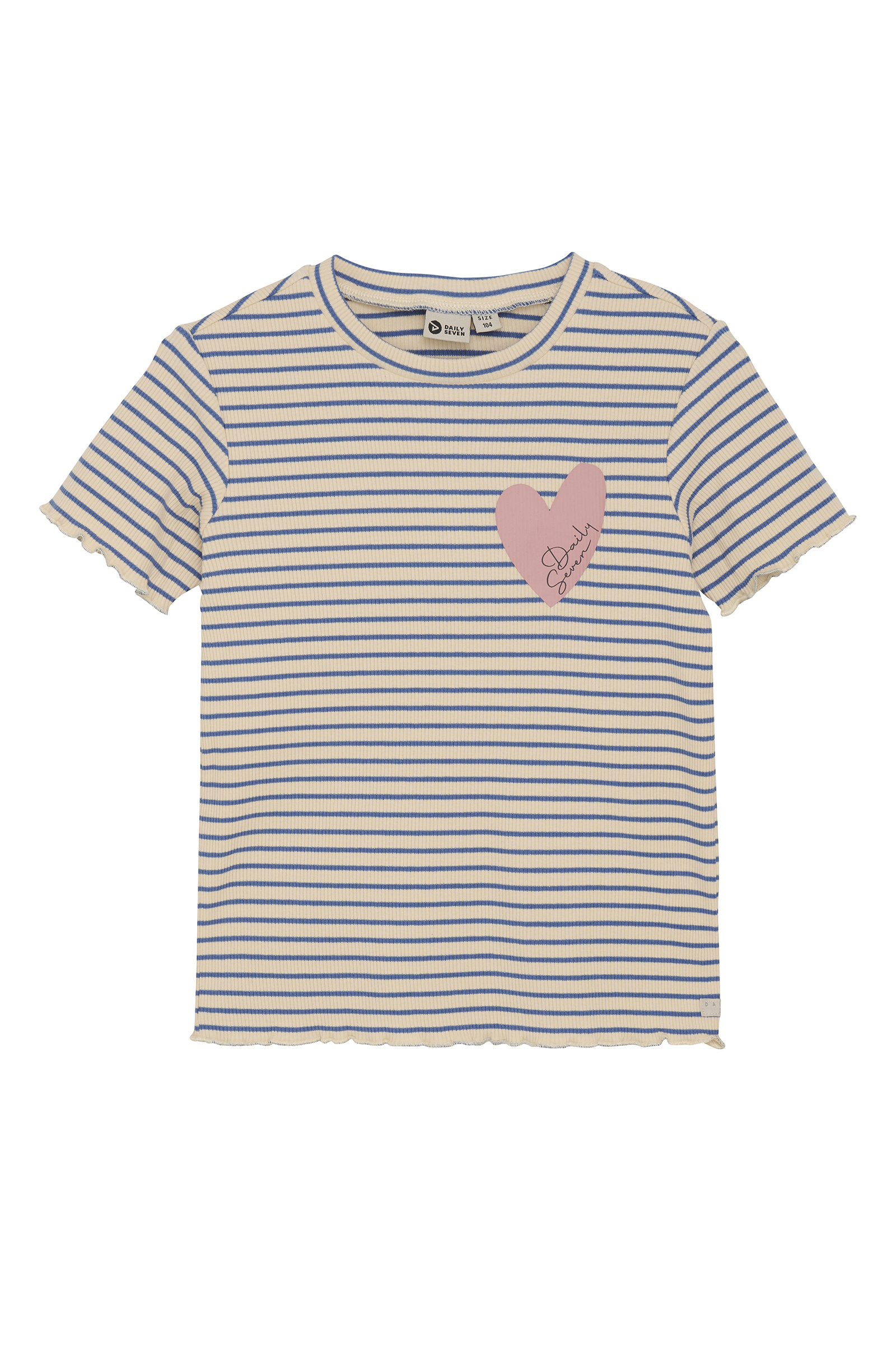 Daily7 Tshirt striped Ecru-1 1