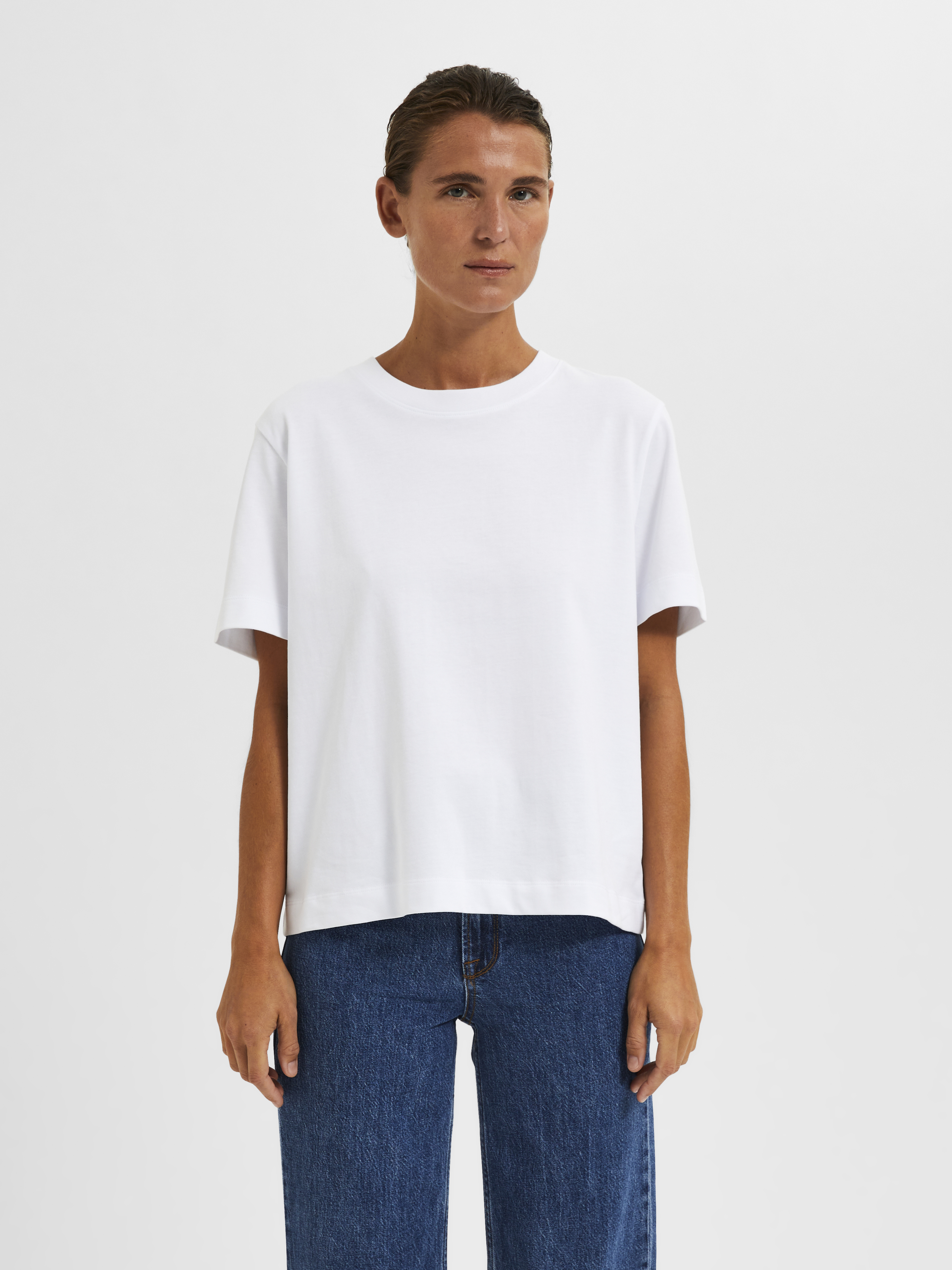 Dames t-shirt korte mouw wit