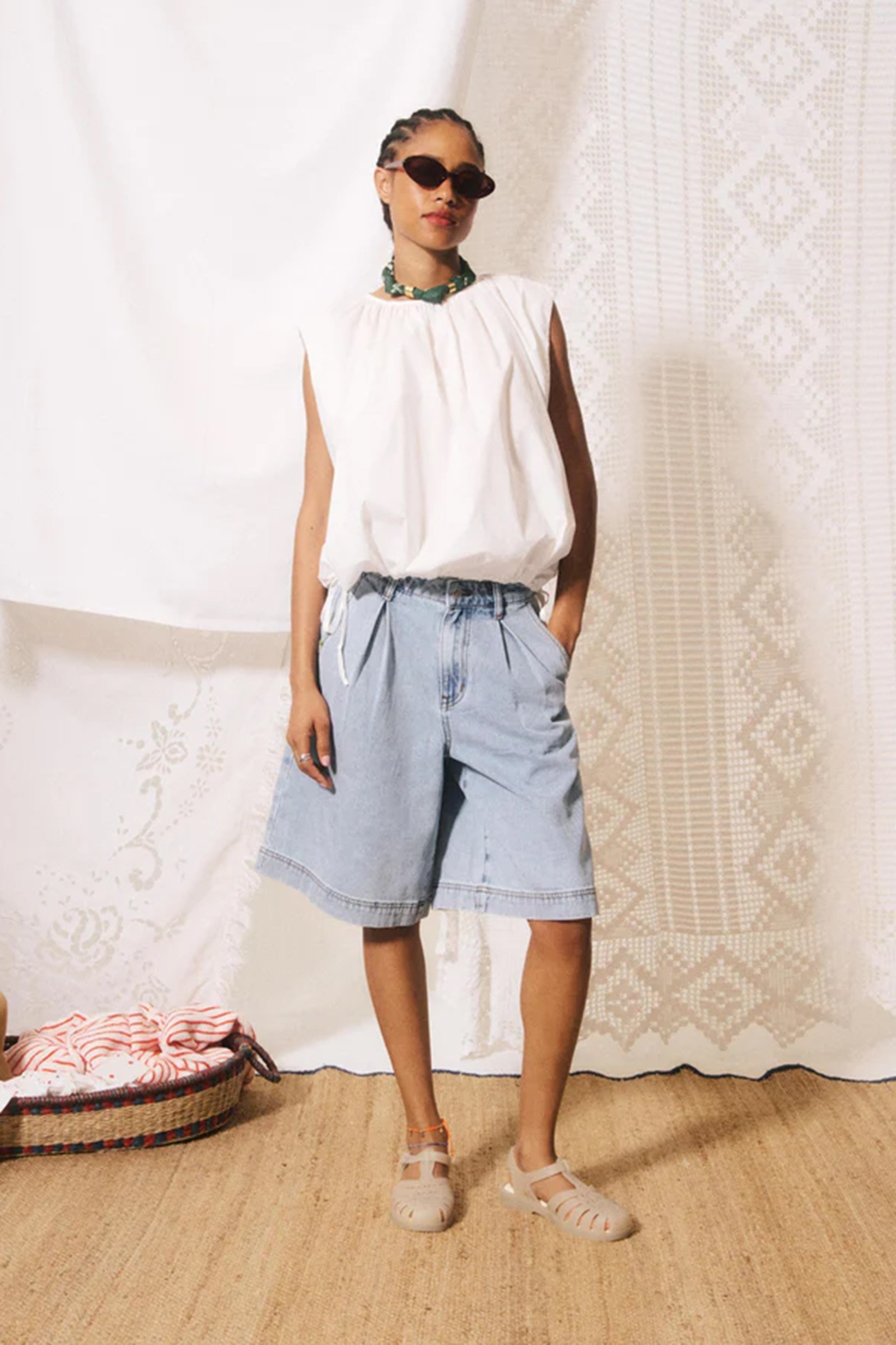 Dames short blauw