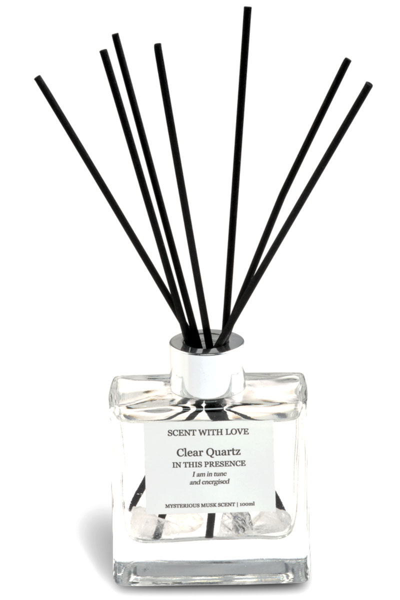 Scent with Love Diffuser 120 ml Clear Quartz|Mysterious Musk|Gold cap Diversen-4 1