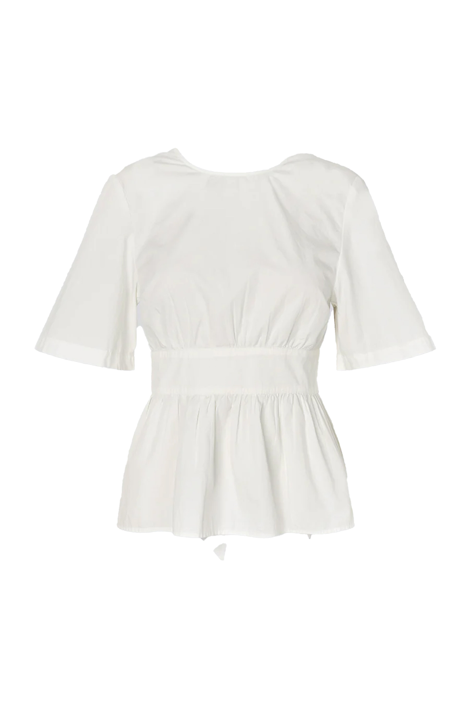Dames blouse korte mouw wit