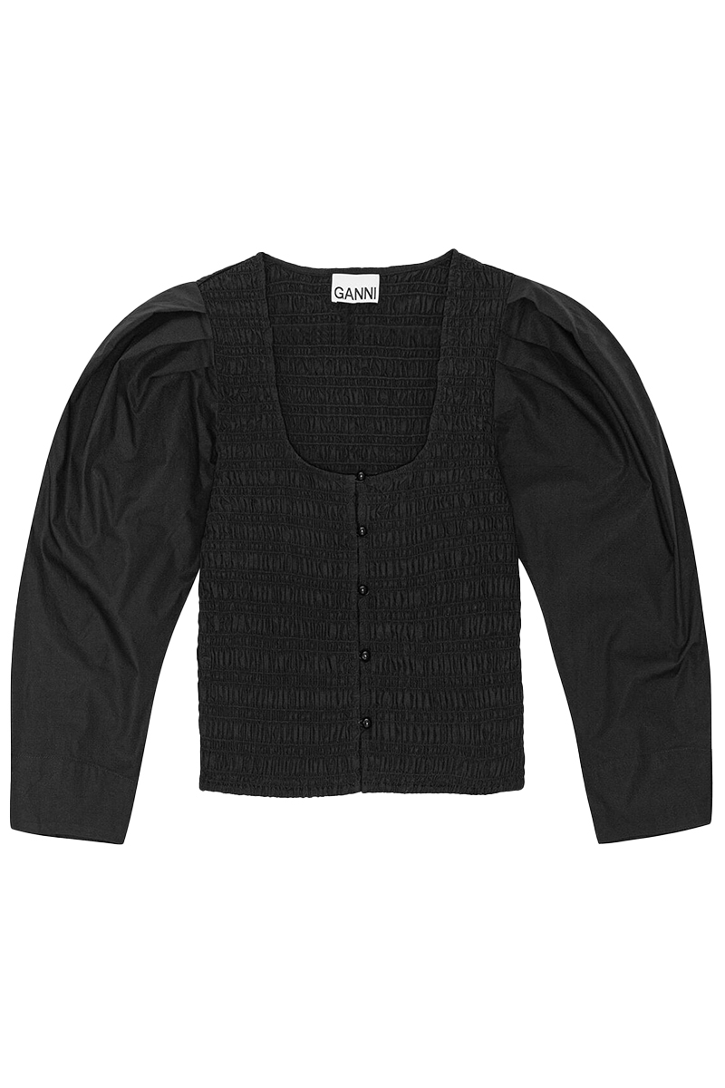 Dames blouse korte mouw zwart
