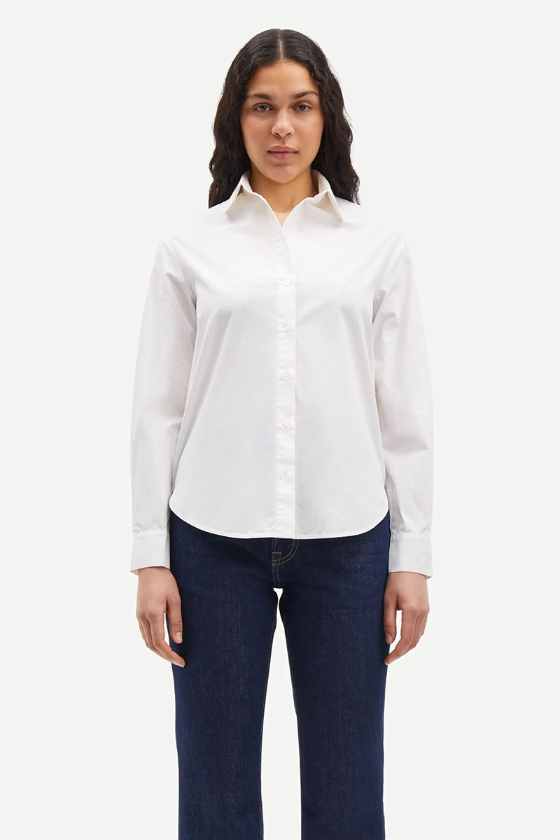 Dames blouse lange mouw wit