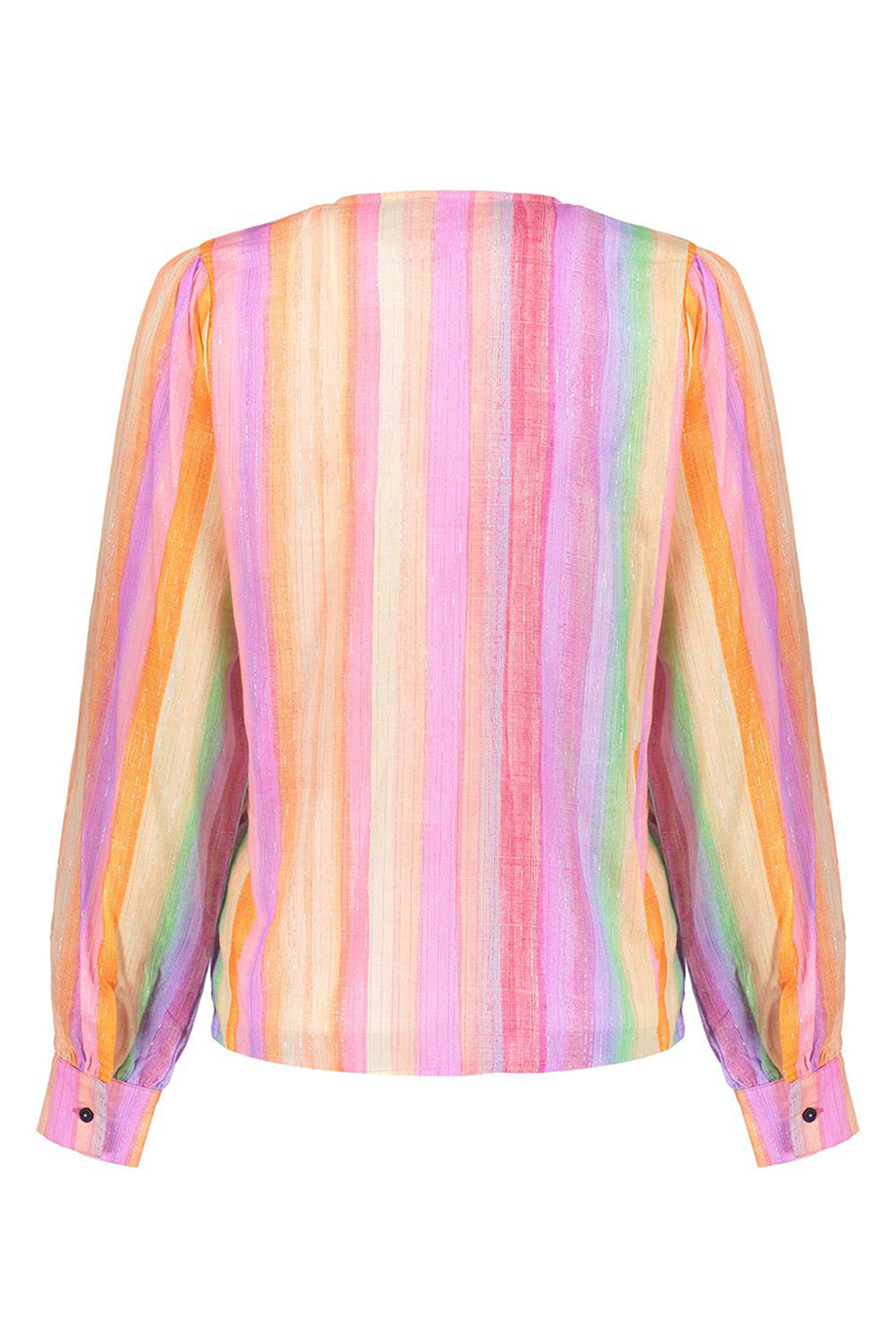 Dames blouse lange mouw rose