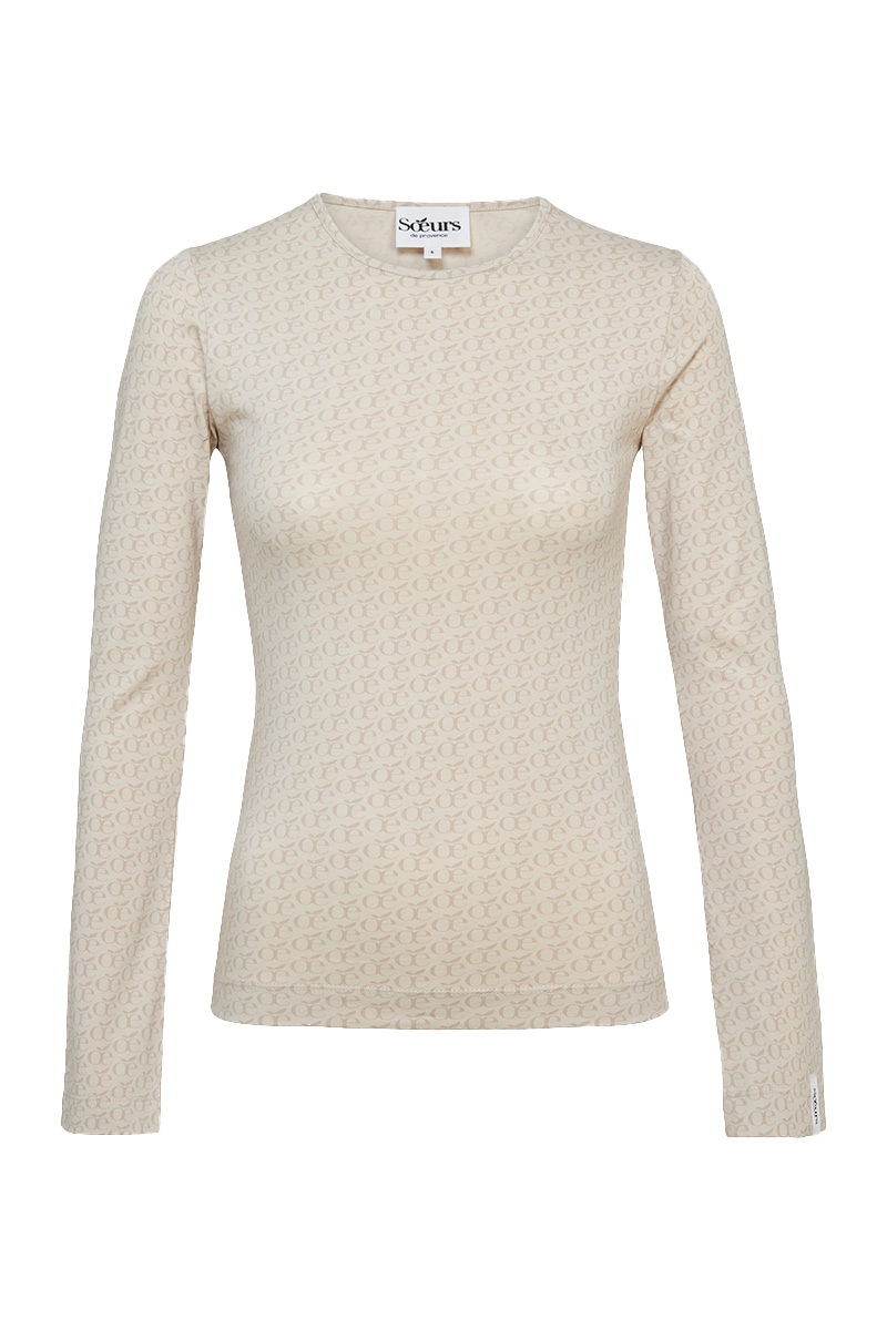Soeurs de Provence Dames t-shirt lange mouw bruin/beige 1