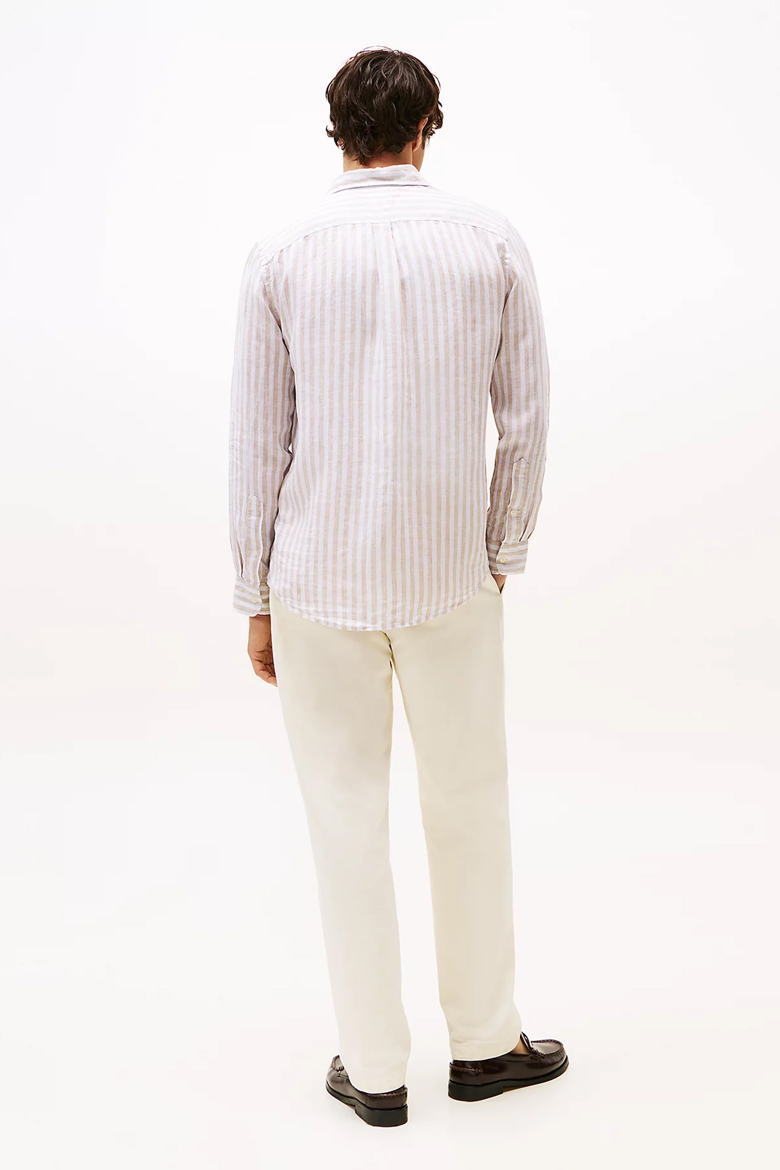 Tommy Hilfiger LINEN ESSENTIAL STRIPE RF SHIRT Wit 3