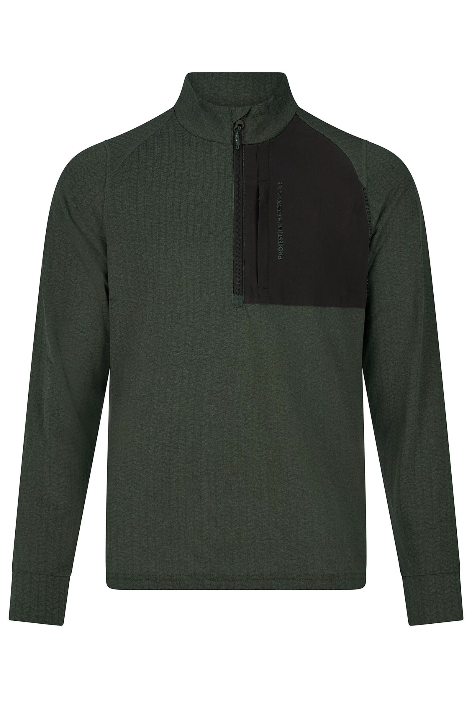 Wintersport heren pully+rits groen