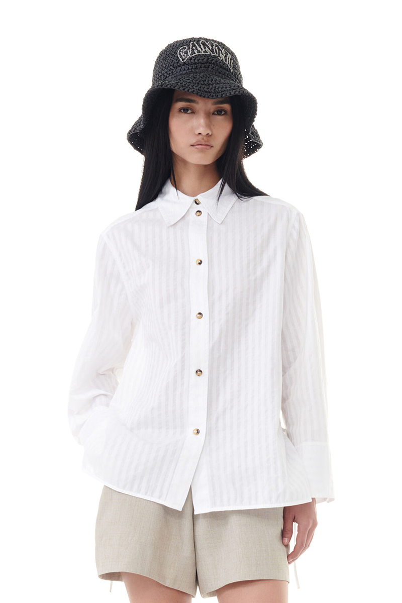 Dames blouse lange mouw wit