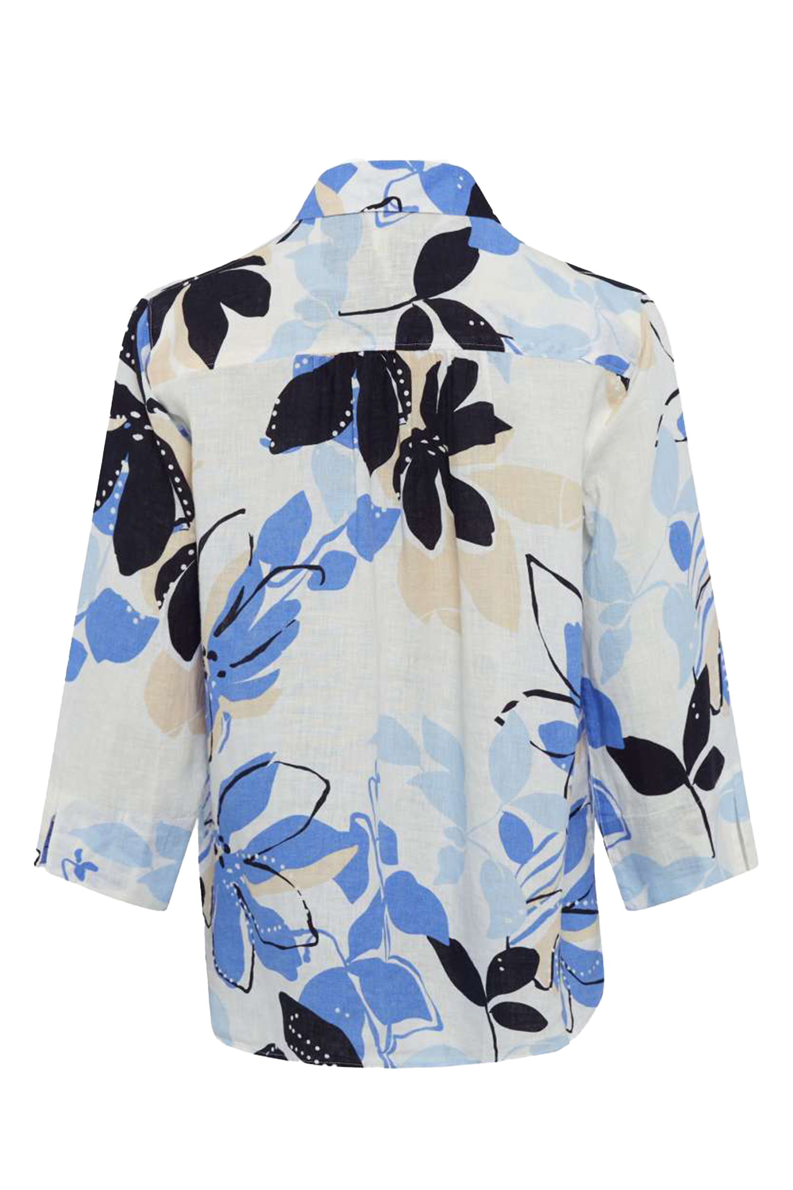 Dames blouse lange mouw blauw