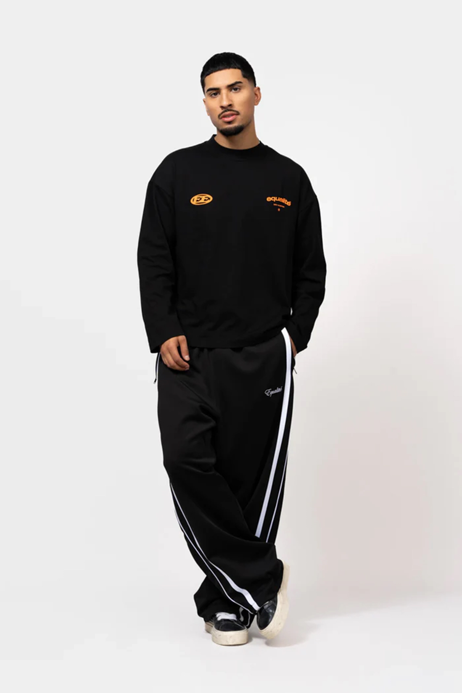 Heren t-shirt lange mouw zwart