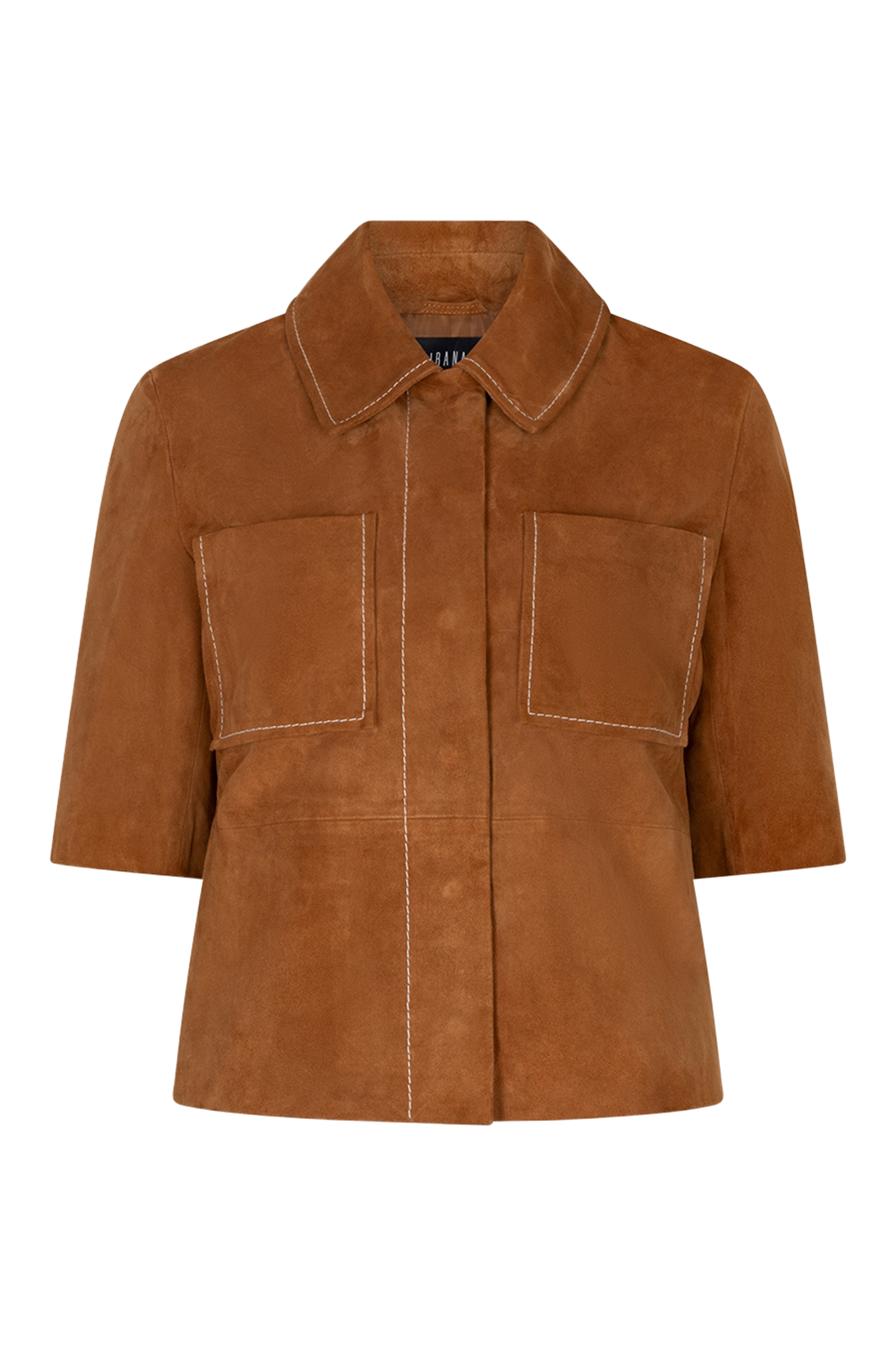 Dames blouse korte mouw bruin