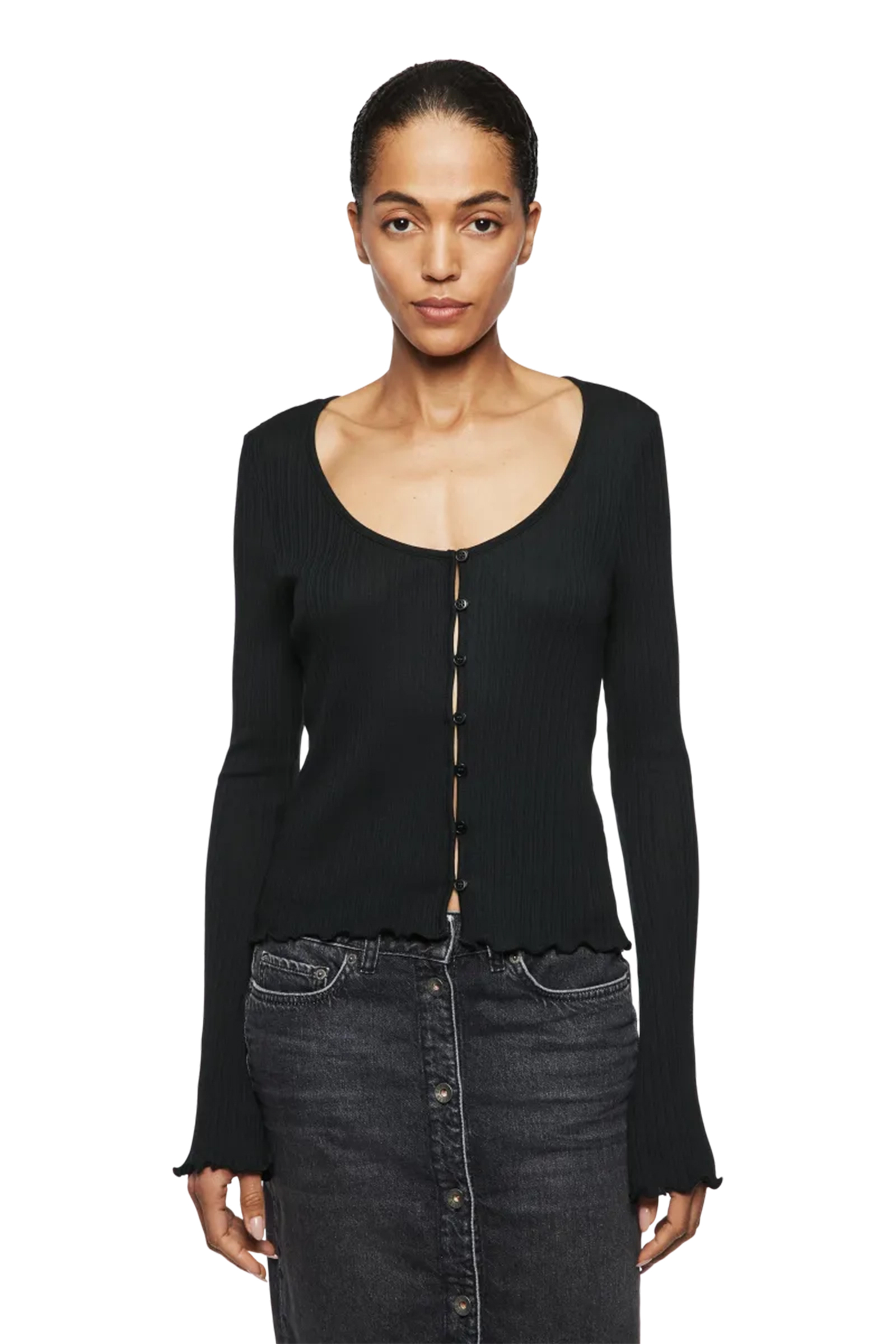 Dames t-shirt korte mouw zwart