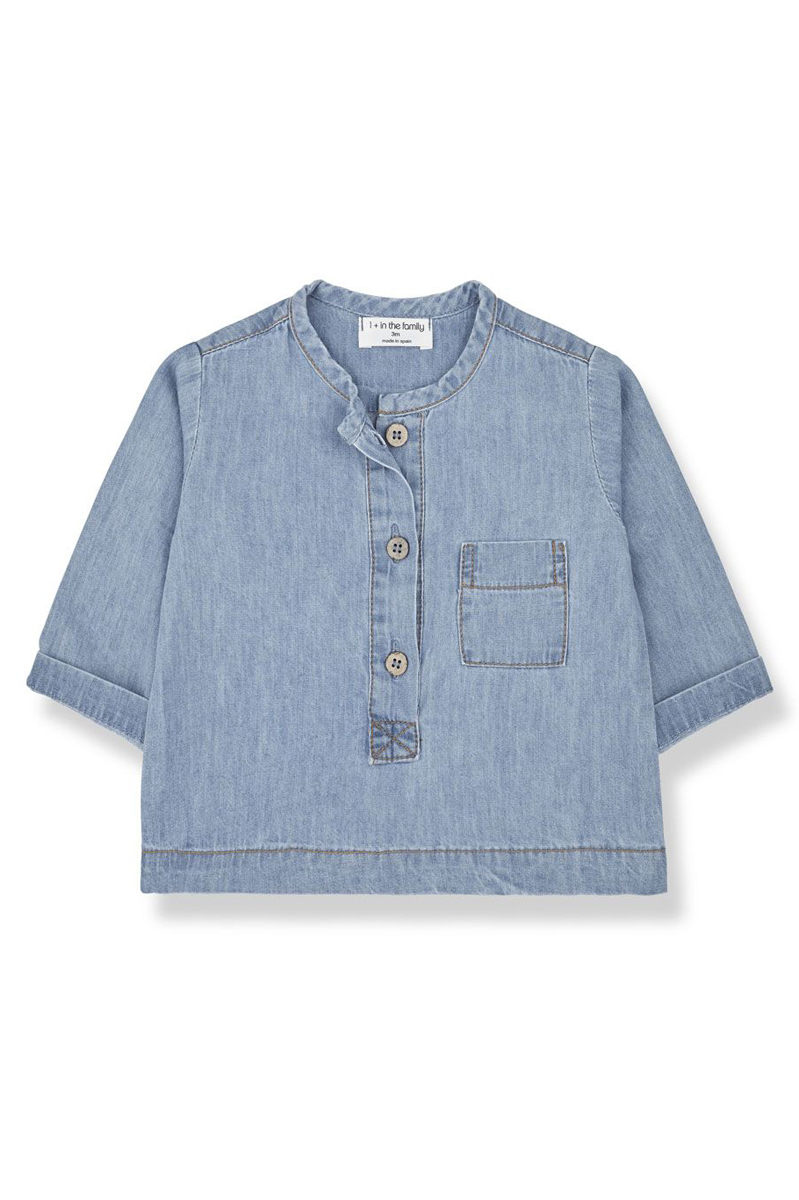 Baby blouse/overhemd blauw