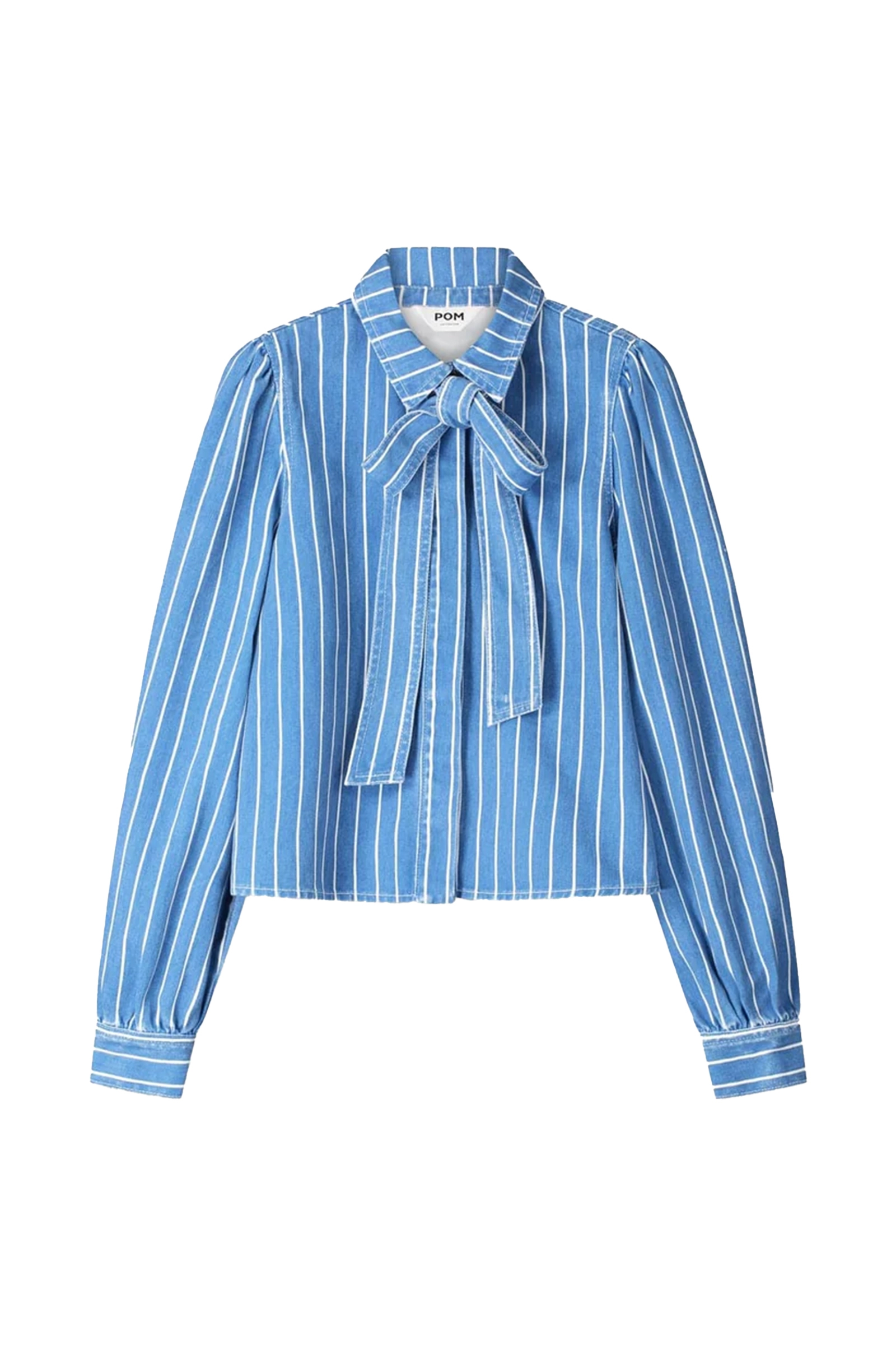 Dames blouse lange mouw blauw